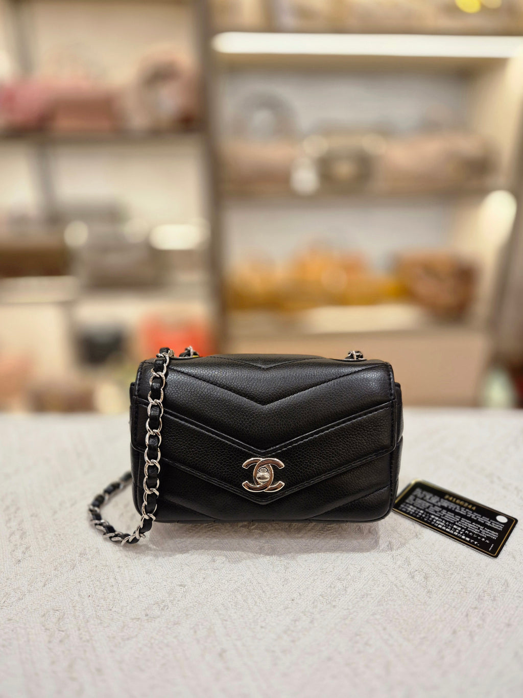 Chanel Mini Flap Chevron Black