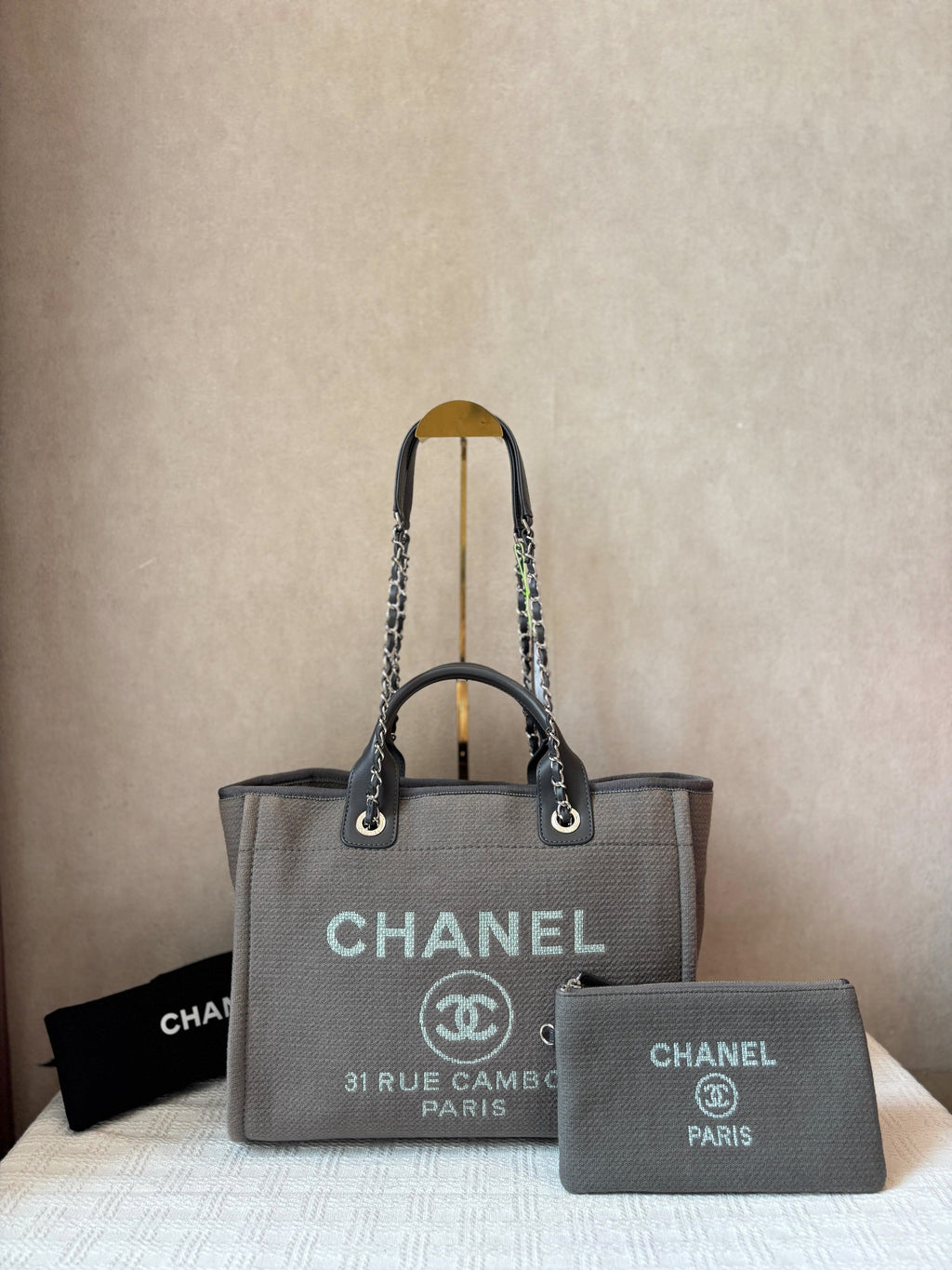 Chanel Deauville Tote Bag Grey