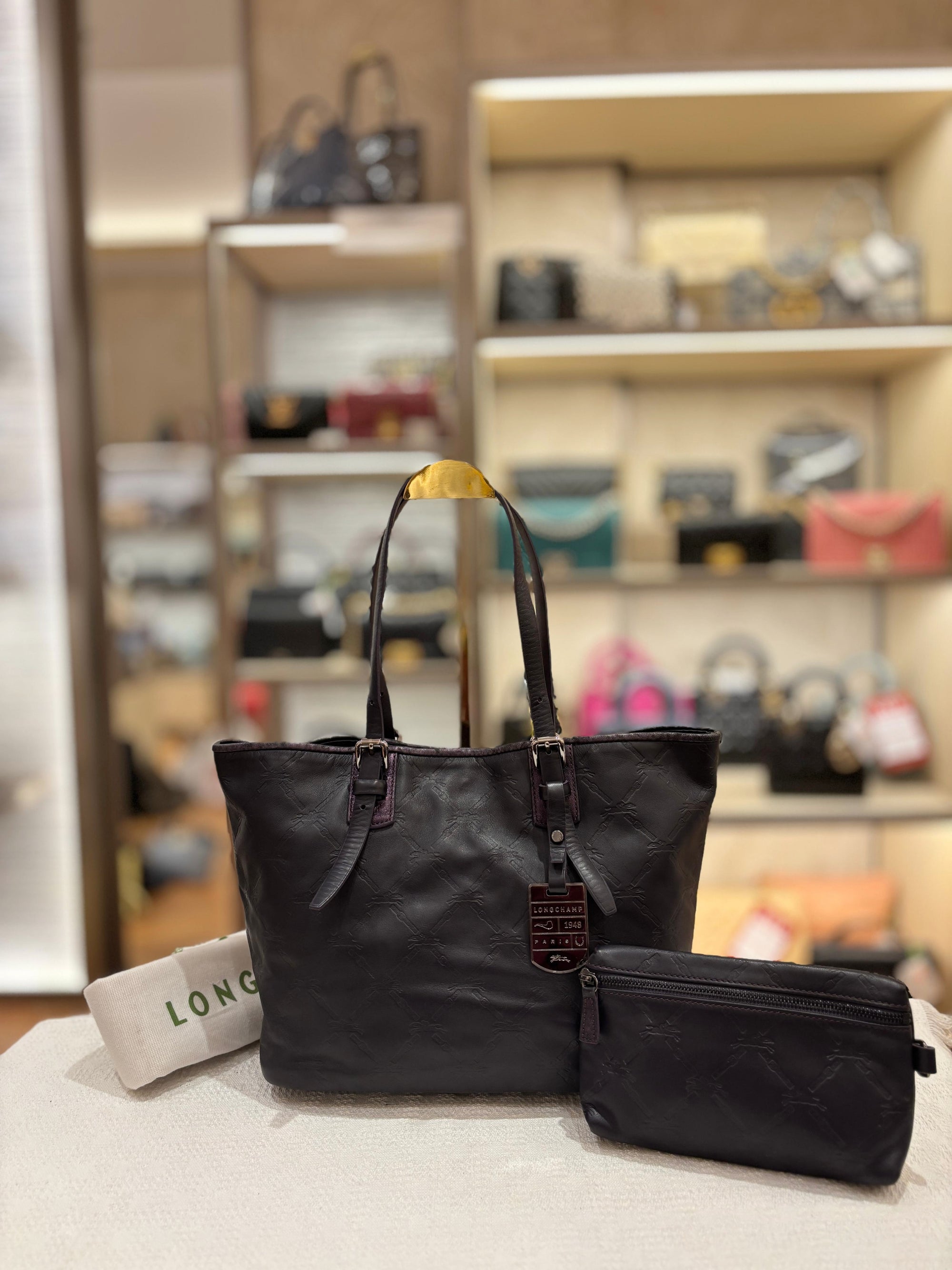 Longchamp Tote Bag Logo Embossed
