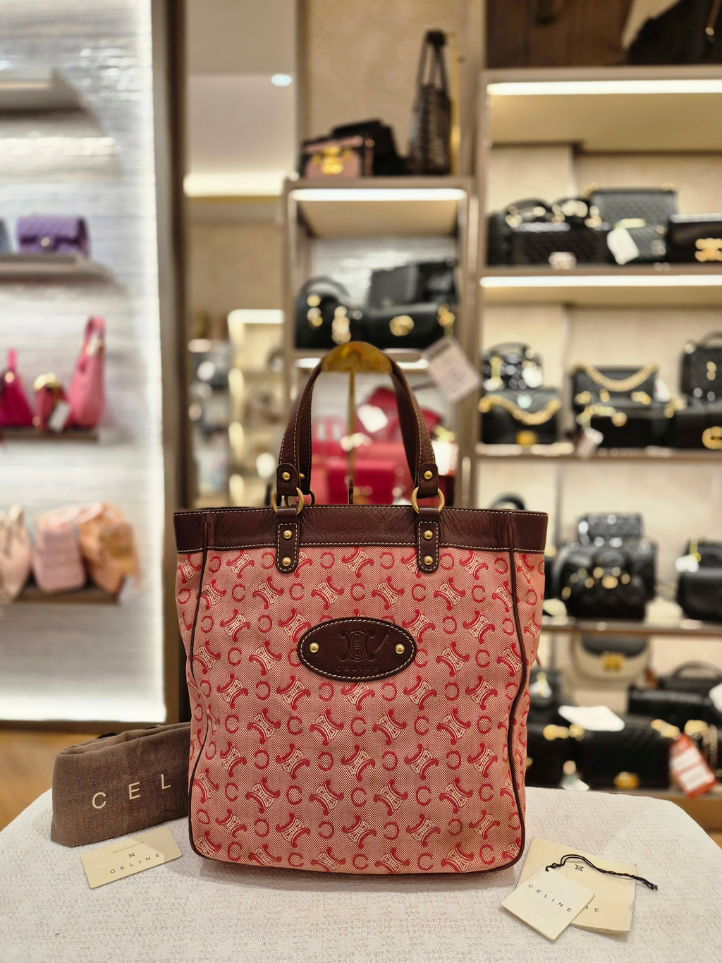 Celine Macadam Canvas Hobo Pink