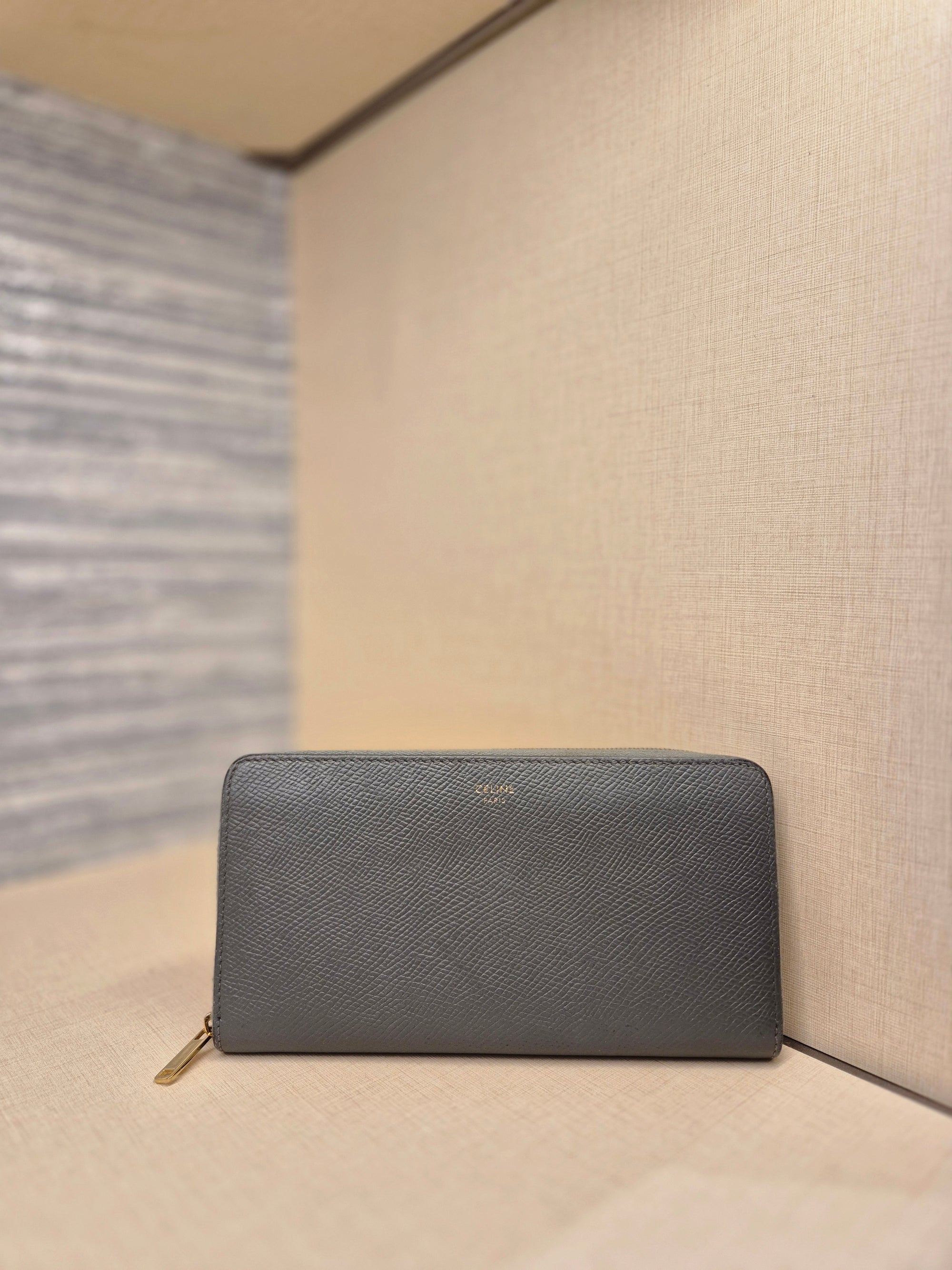 Celine Zip Long Wallet Grey