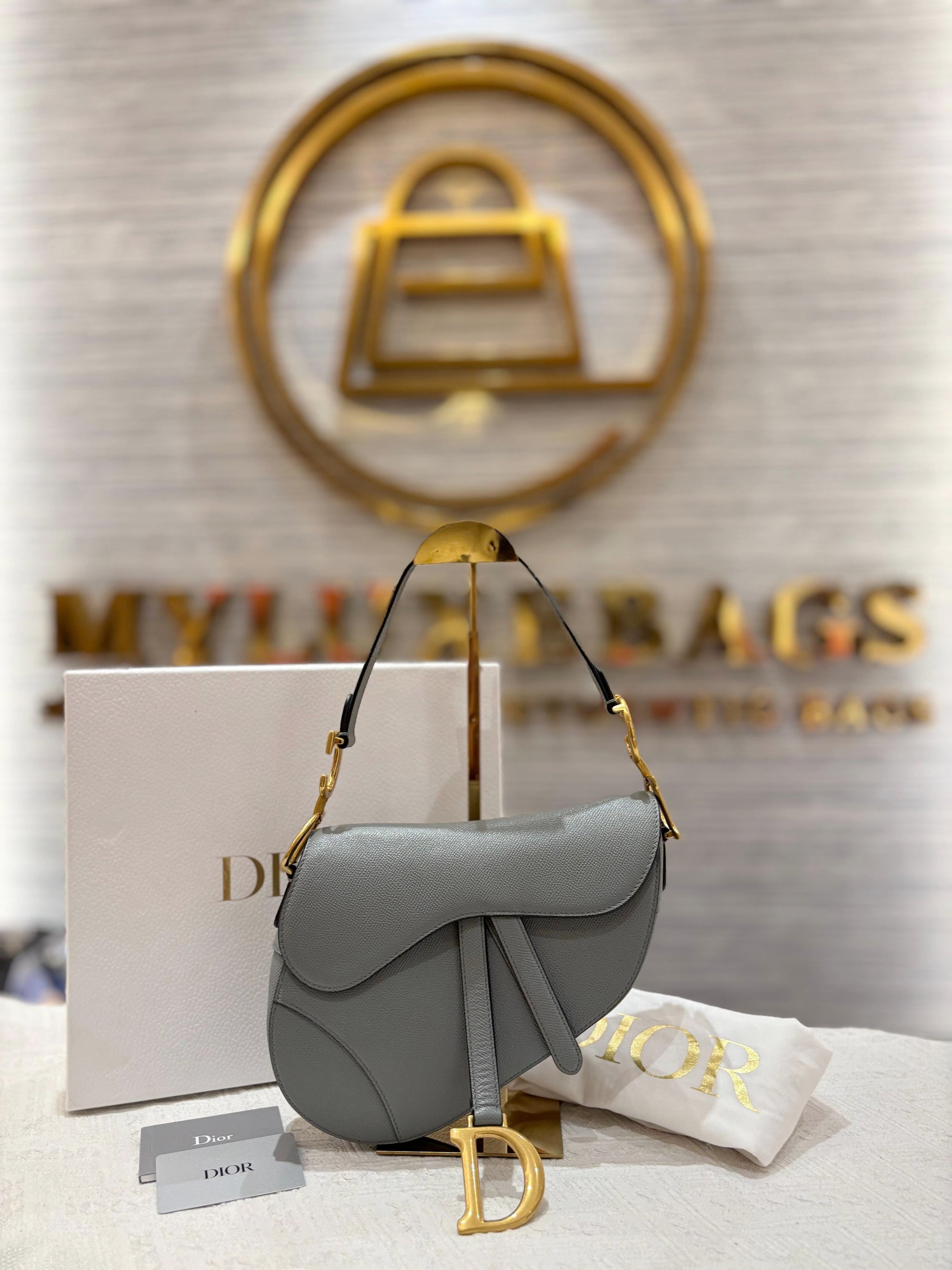 Dior Saddle Medium Grey