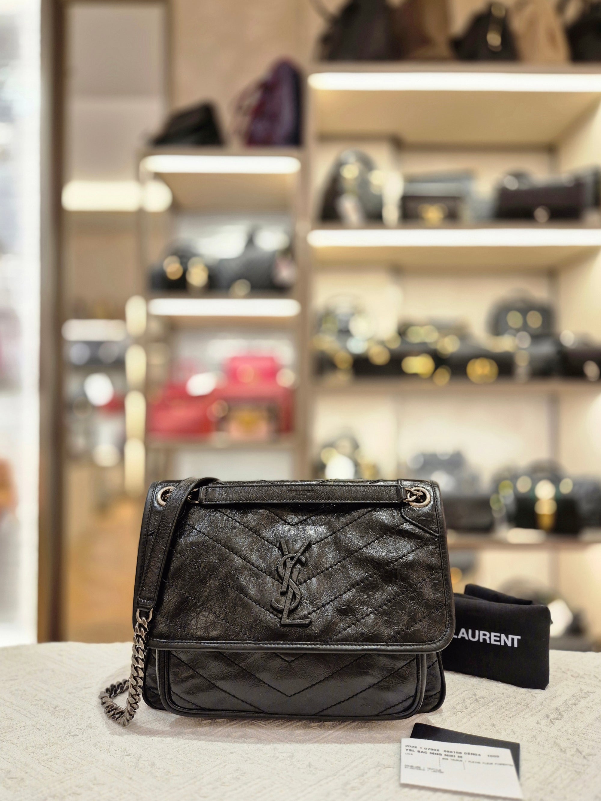 YSL Niki Medium Black RHW
