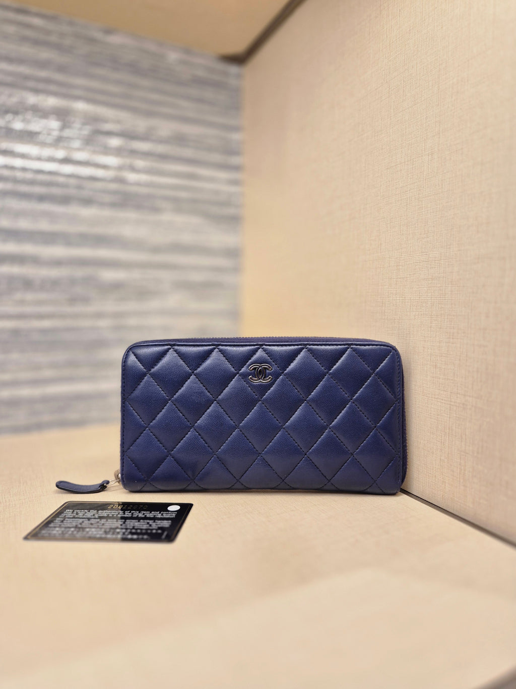 Chanel Zip Long Wallet Blue