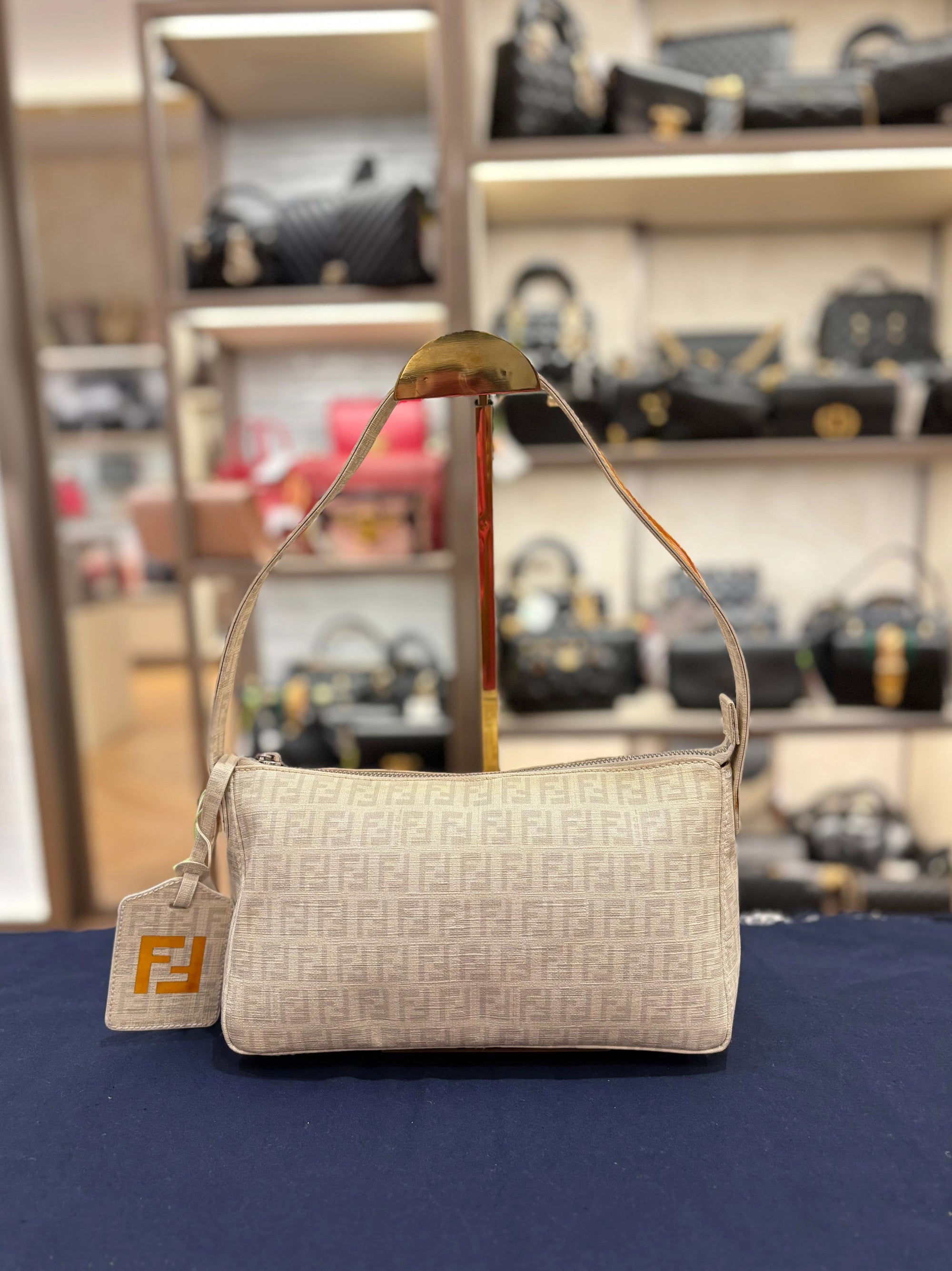 Fendi Zucchino Shoulder FF Ivory