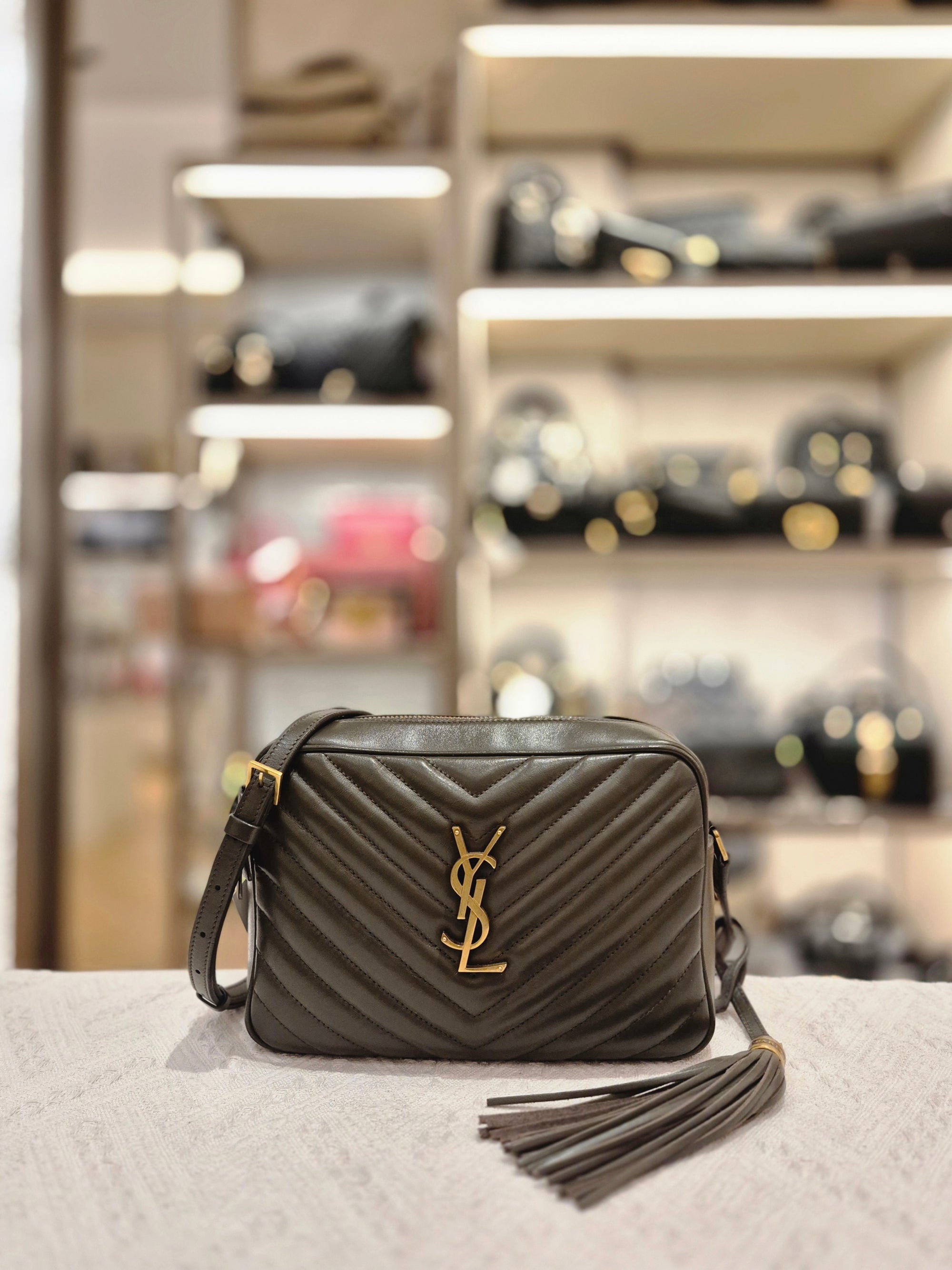 Yves Saint Laurent LouLou Camera bag Seaweed