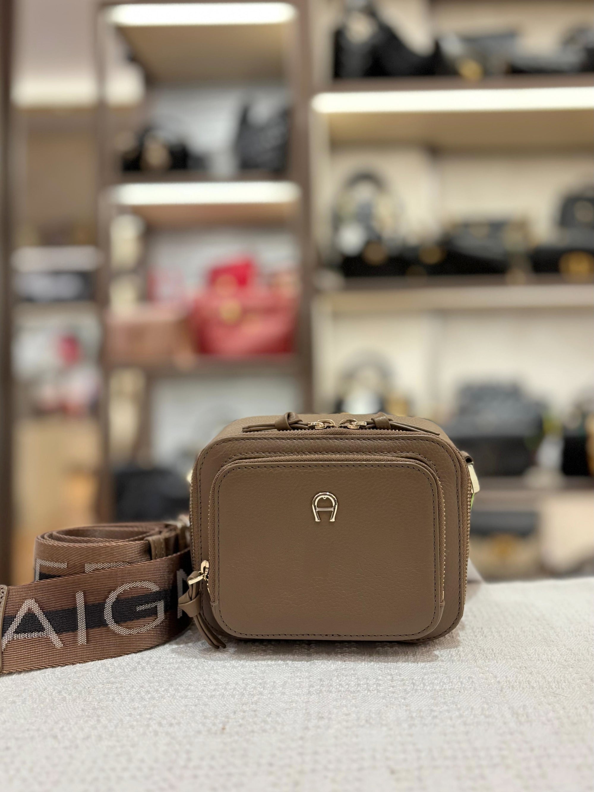 Aigner Zita Mini Camera Bag Taupe