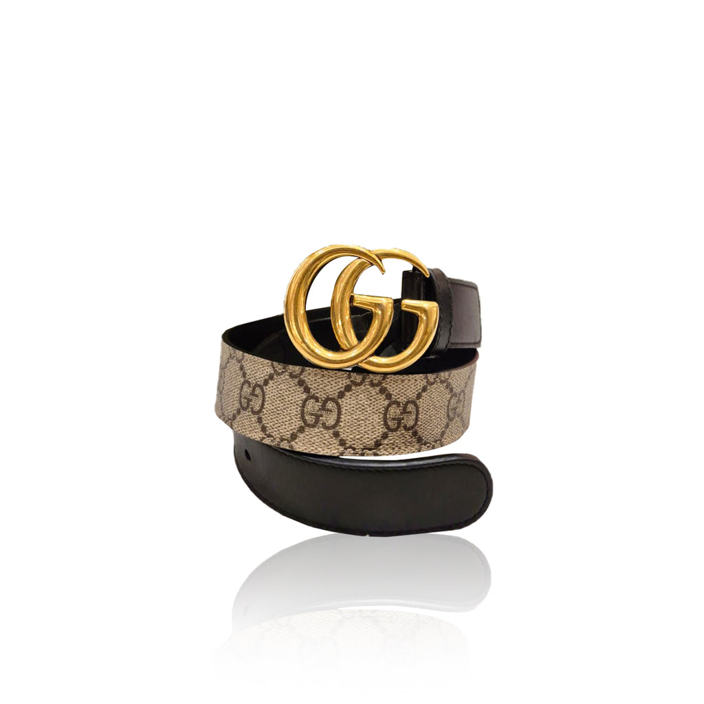 Gucci Supreme Belt Marmont Beige Ebony Black