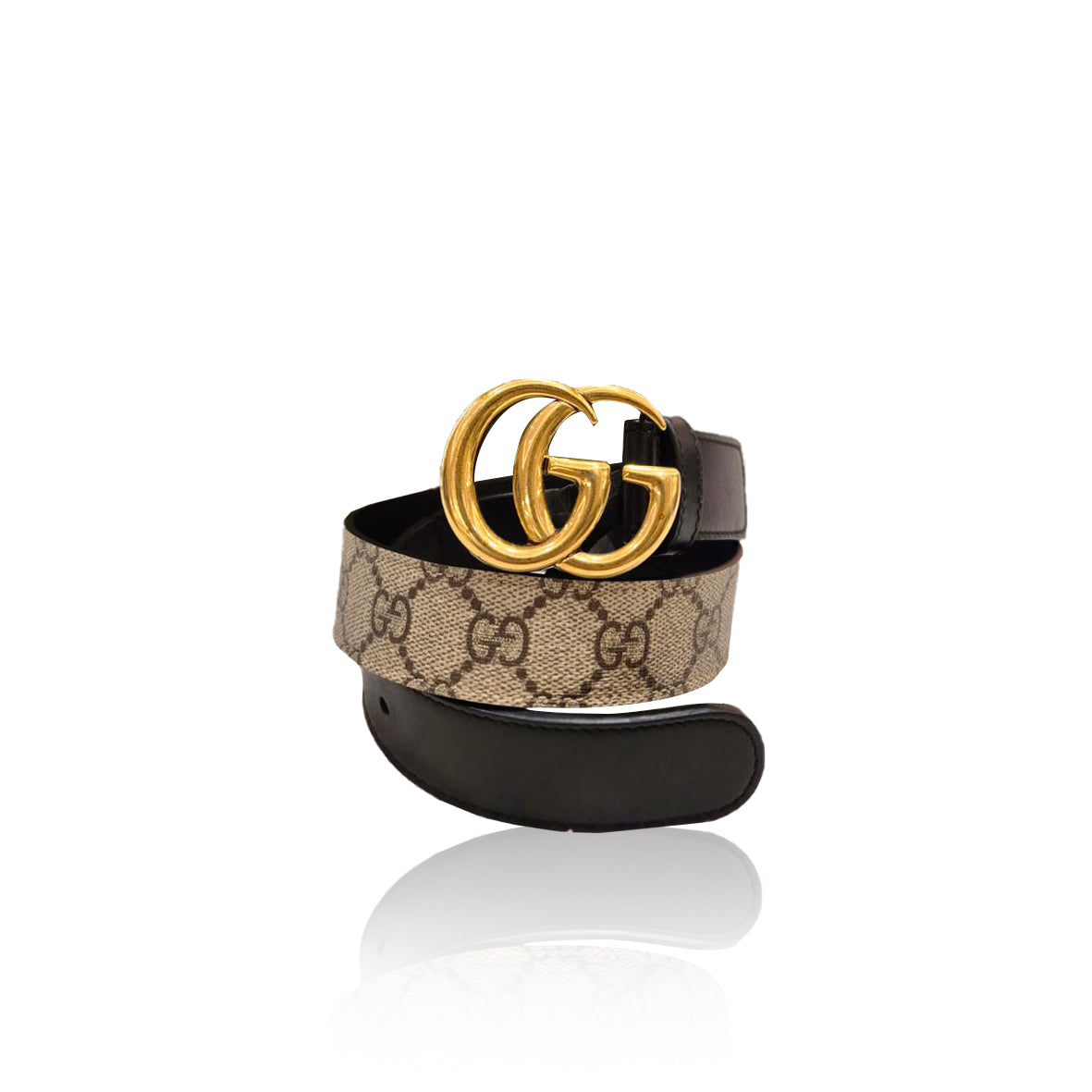 Gucci Supreme Belt Marmont Beige Ebony Black