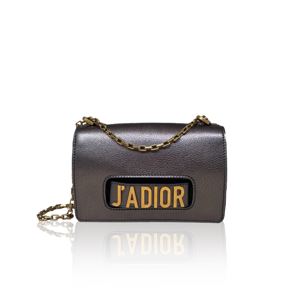 J'Adior Chain Flap Dark Grey Metalic