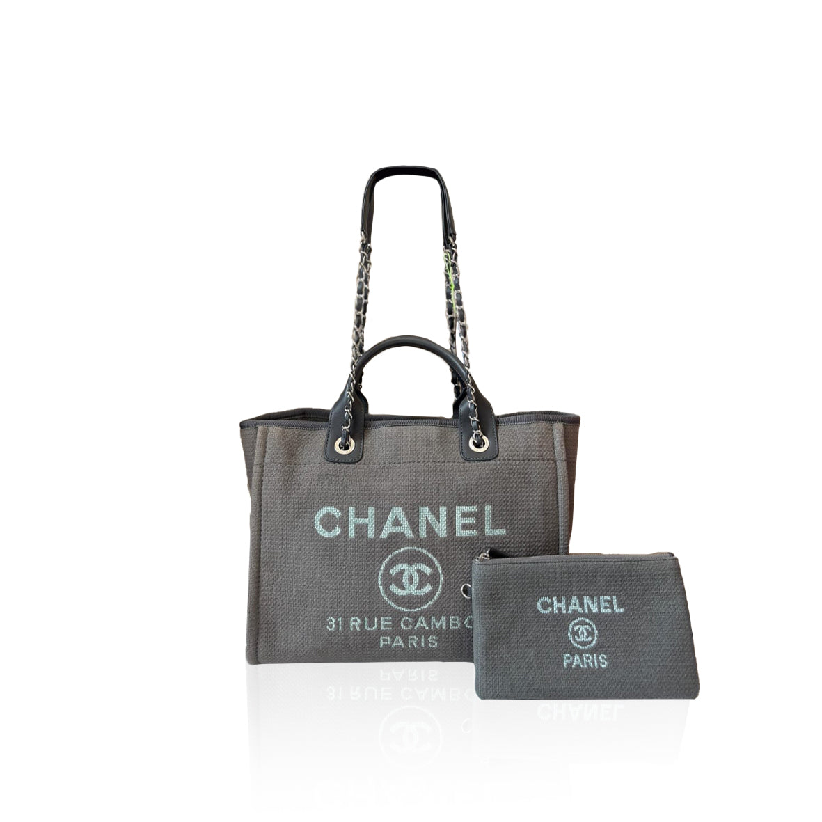 Chanel Deauville Tote Bag Grey