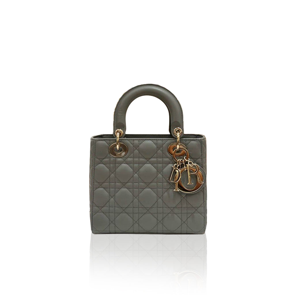 Lady Dior Small Grey Strap Pin