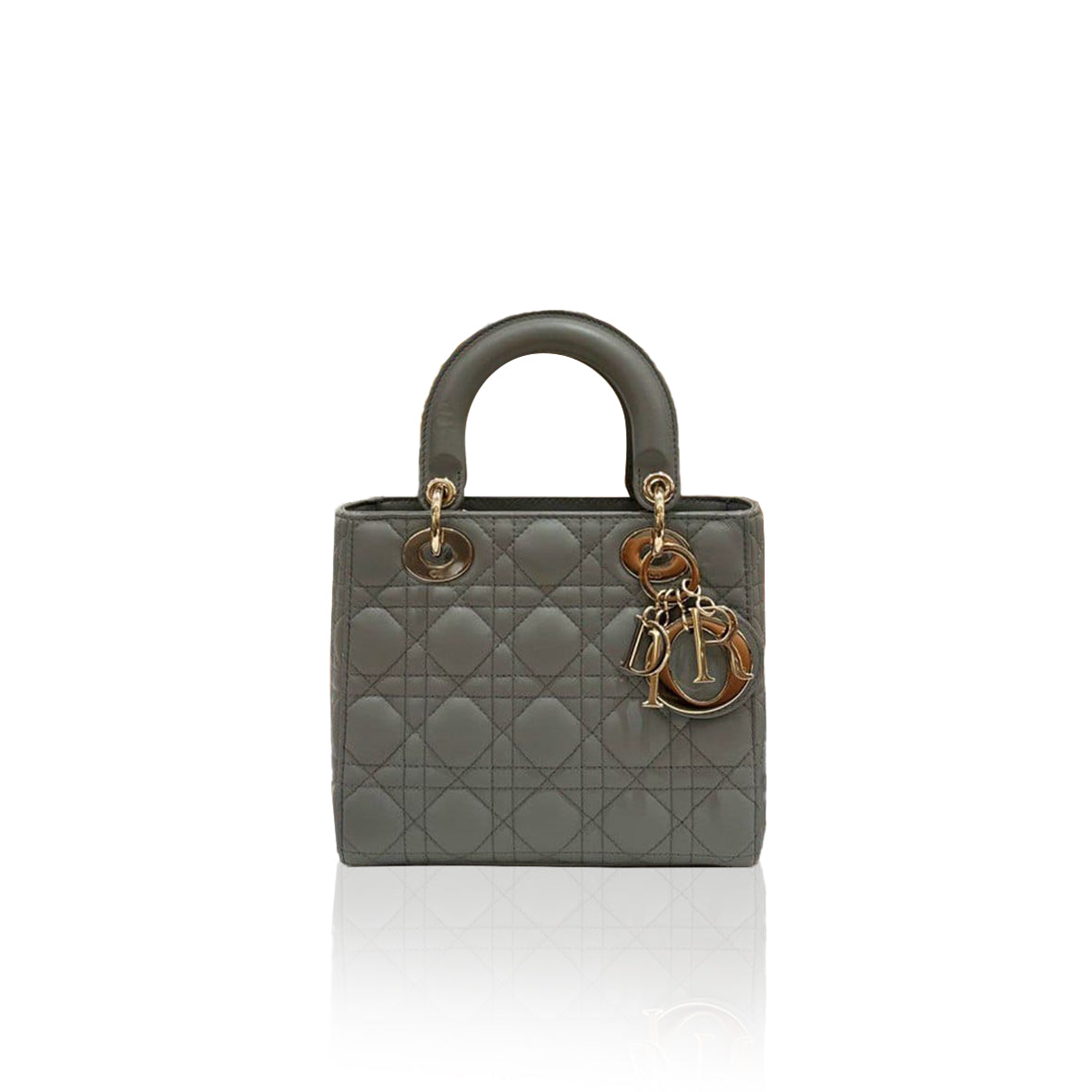 Lady Dior Small Grey Strap Pin