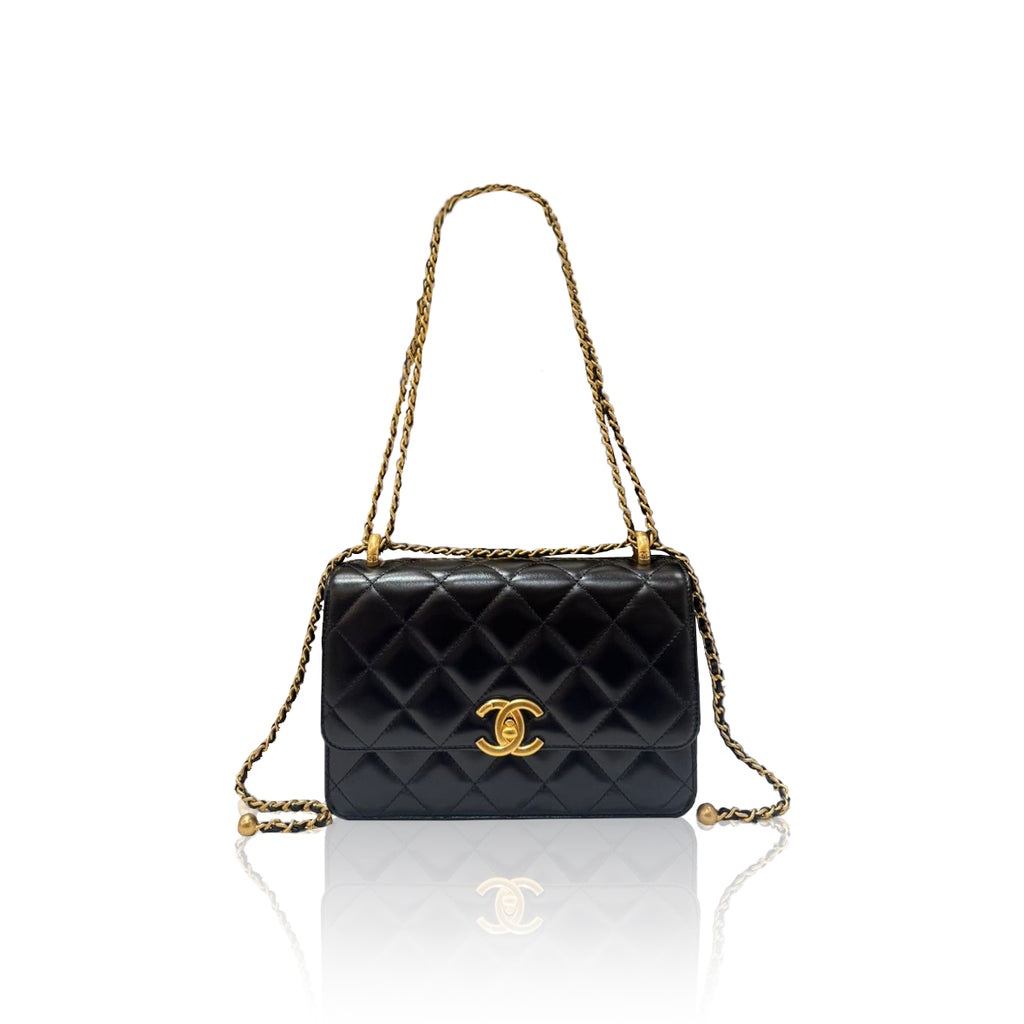 Chanel Perfect Fit Flap Shiny Clafksin Black
