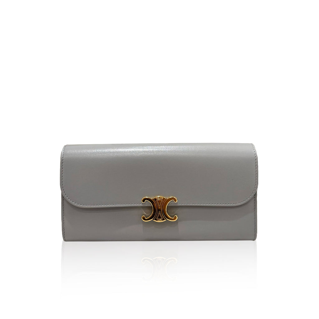 Celine Triomphe Long wallet Pearl Blue