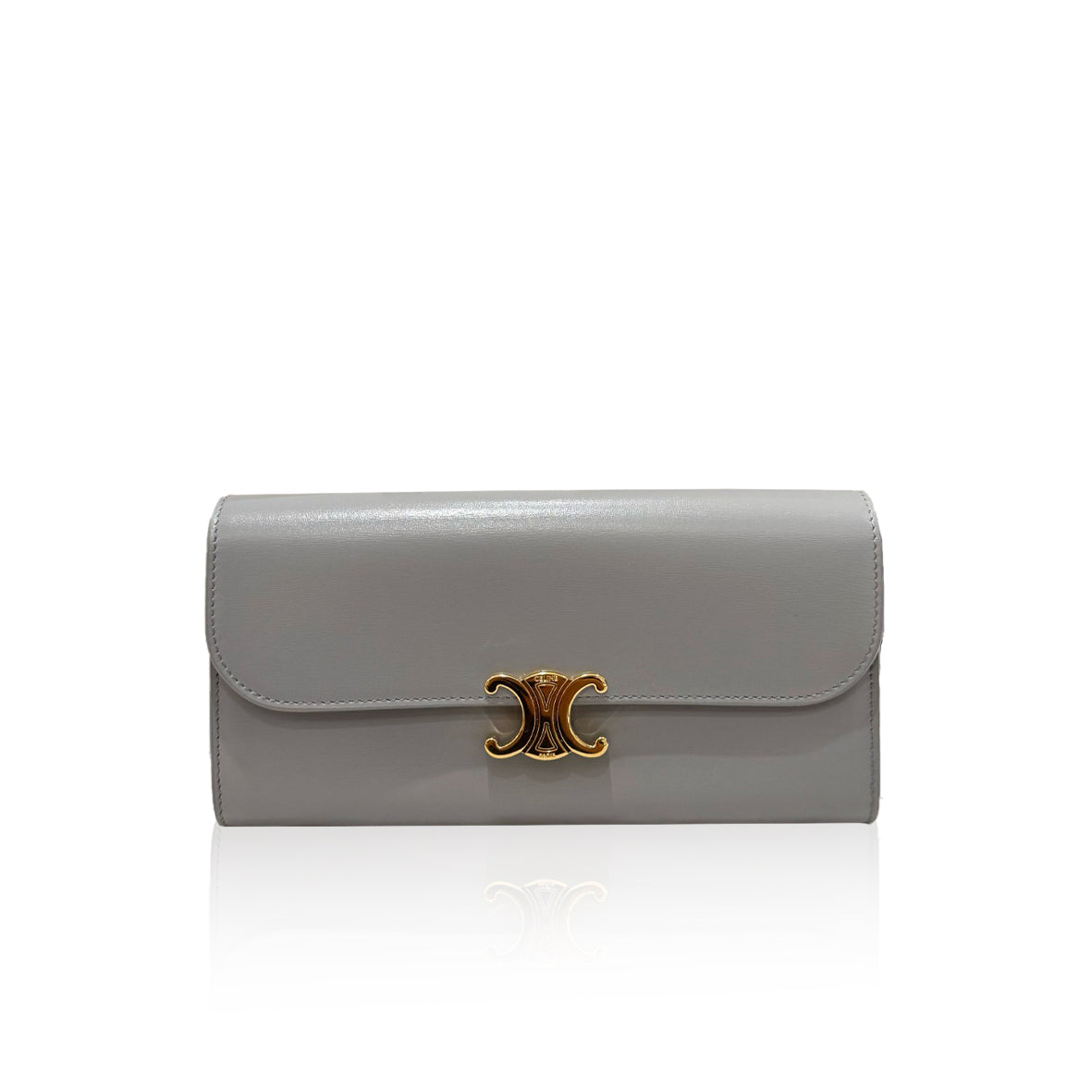 Celine Triomphe Long wallet Pearl Blue