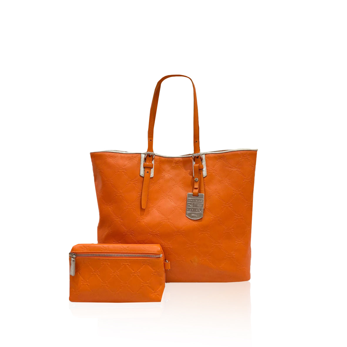 Longchamp Cuir Totebag Orange