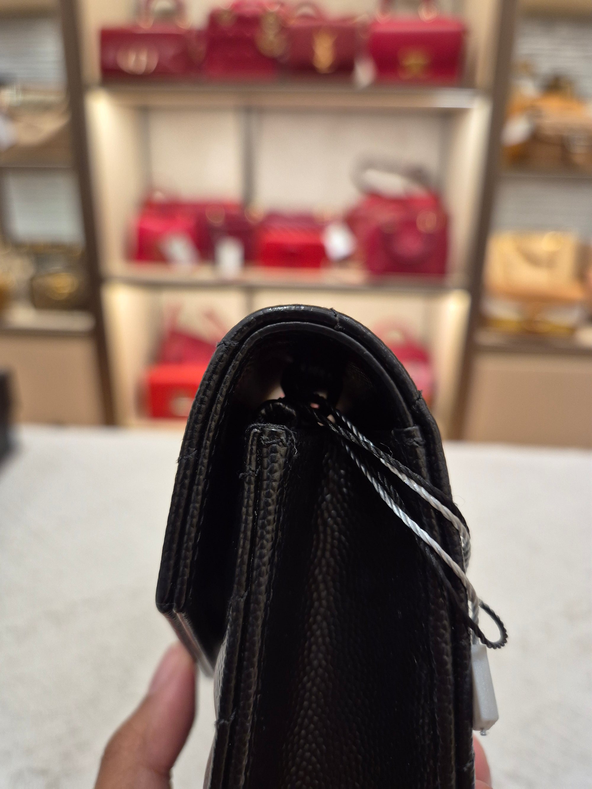 Saint Laurent Envelope Wallet On Chain All Black