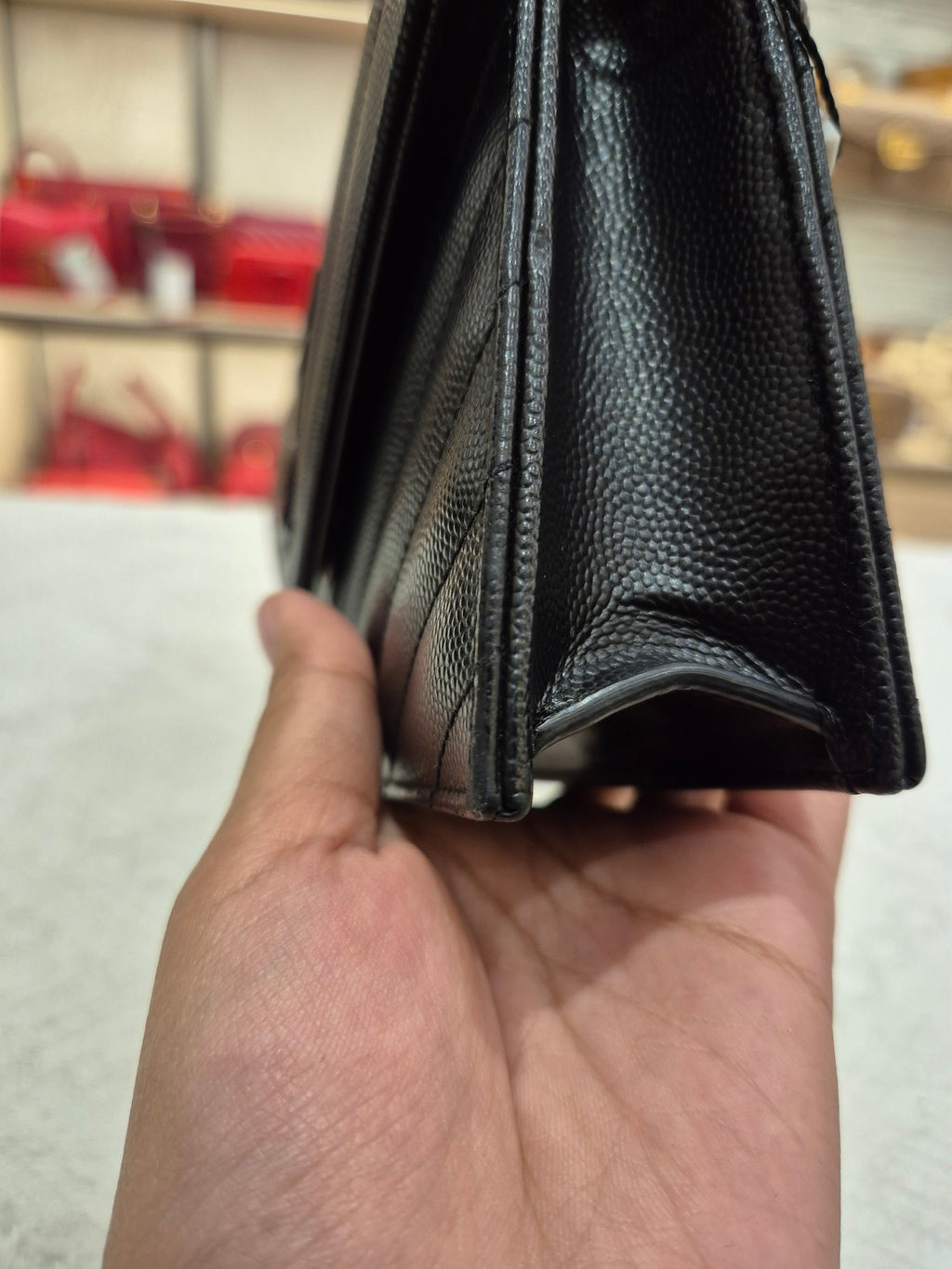 Saint Laurent Envelope Wallet On Chain All Black