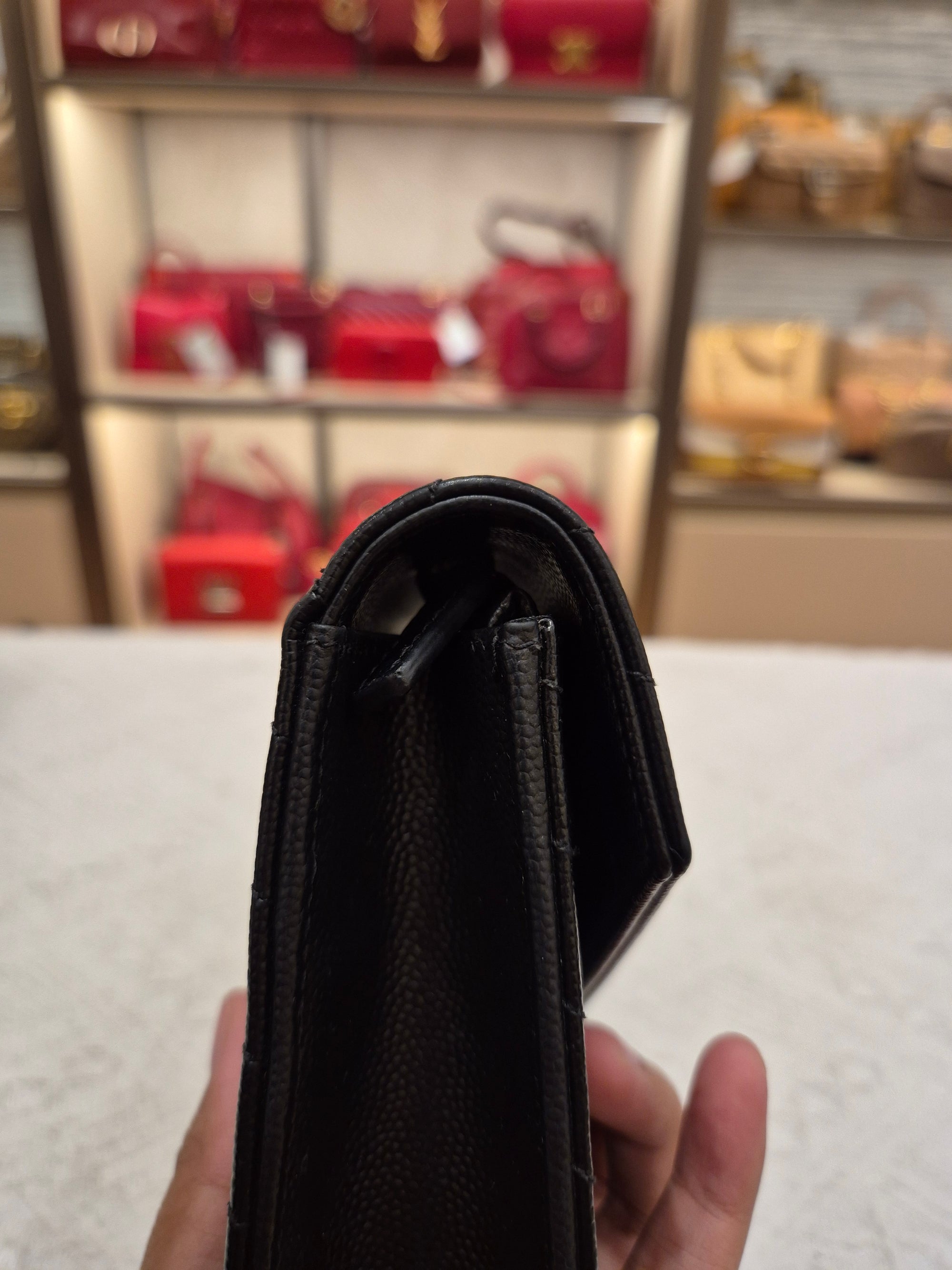 Saint Laurent Envelope Wallet On Chain All Black