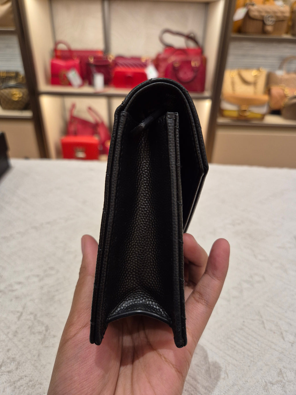 Saint Laurent Envelope Wallet On Chain All Black