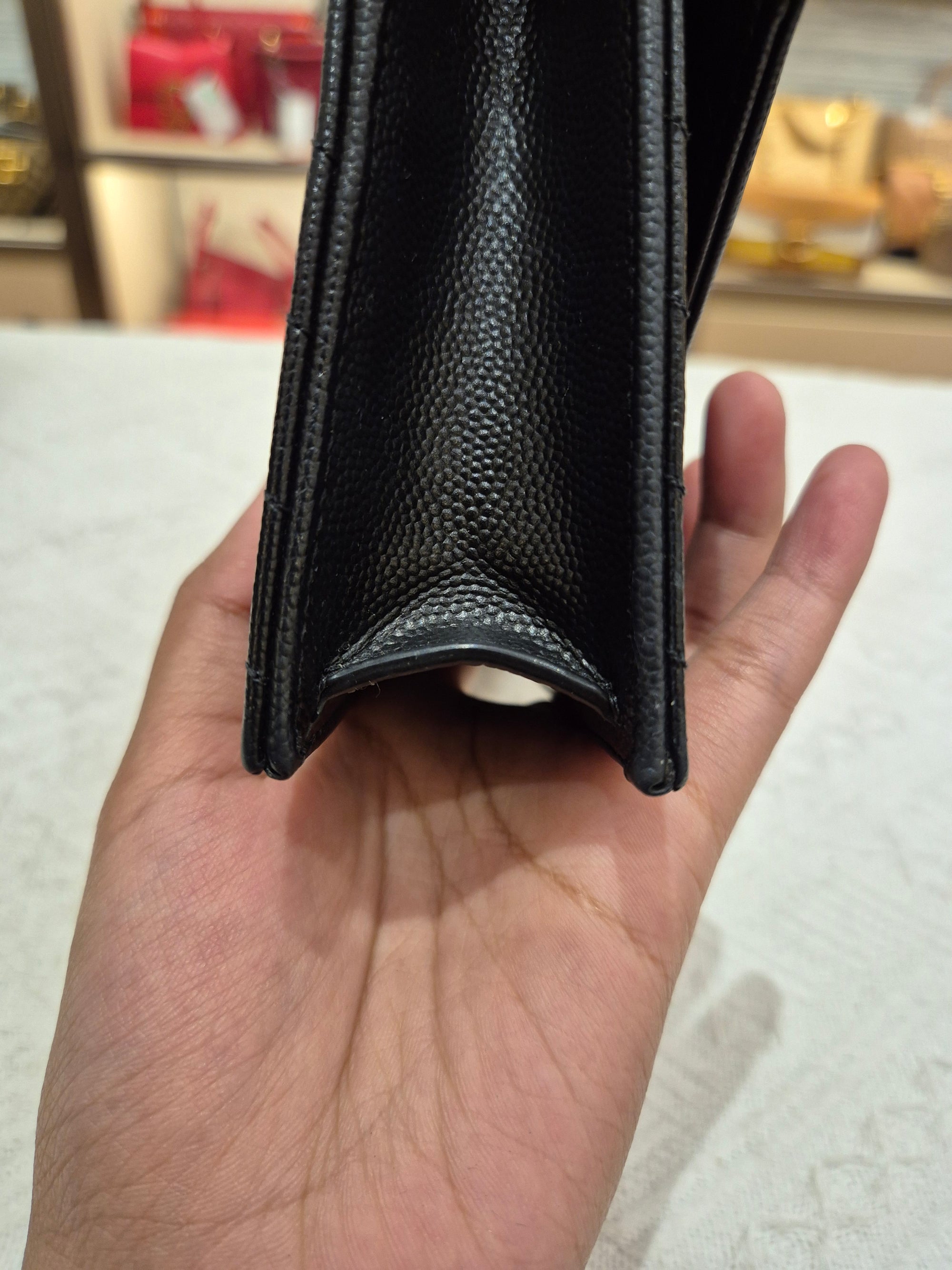 Saint Laurent Envelope Wallet On Chain All Black