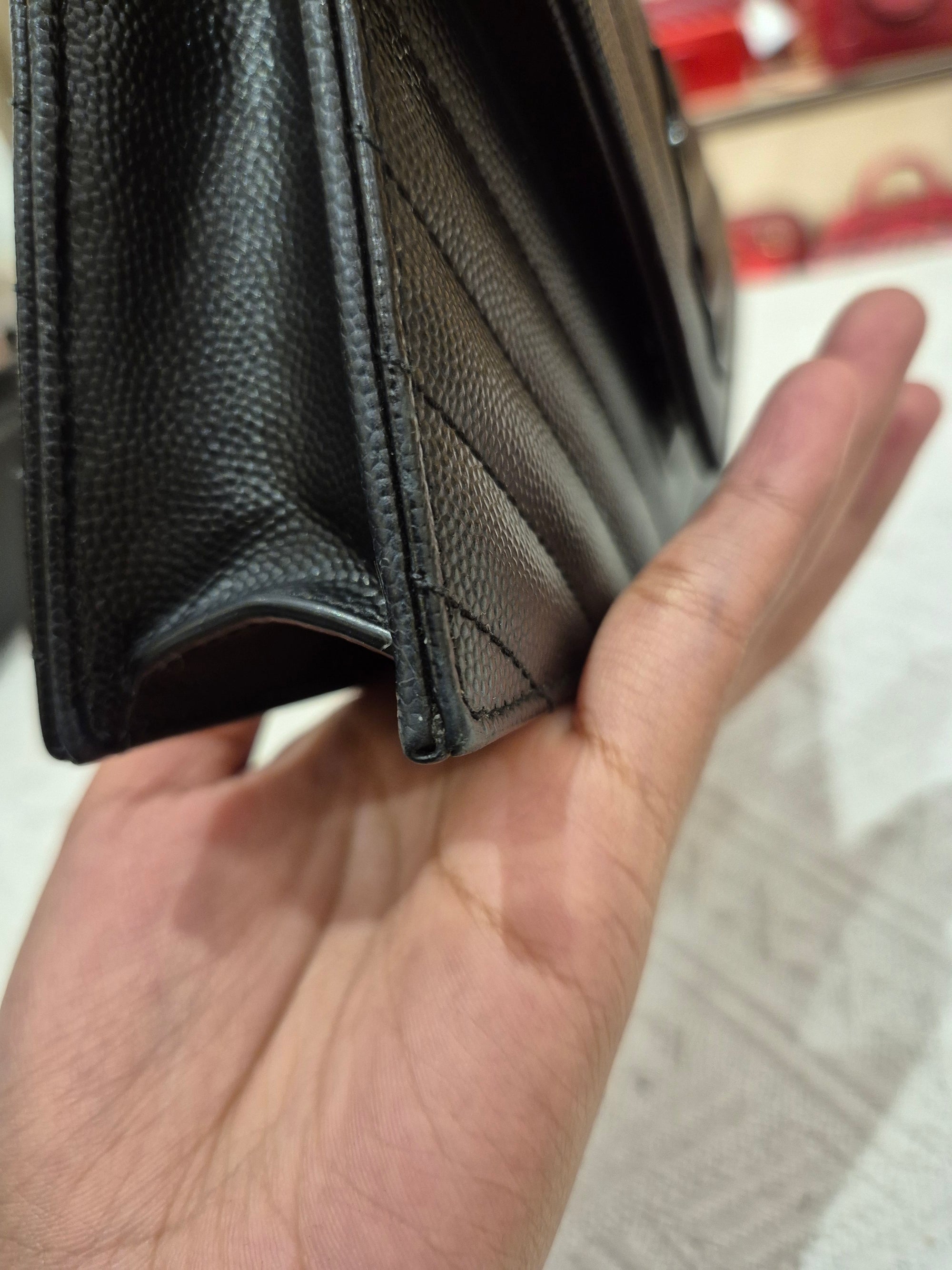 Saint Laurent Envelope Wallet On Chain All Black