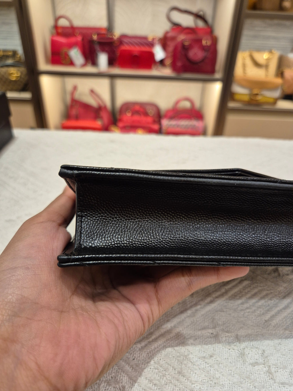 Saint Laurent Envelope Wallet On Chain All Black
