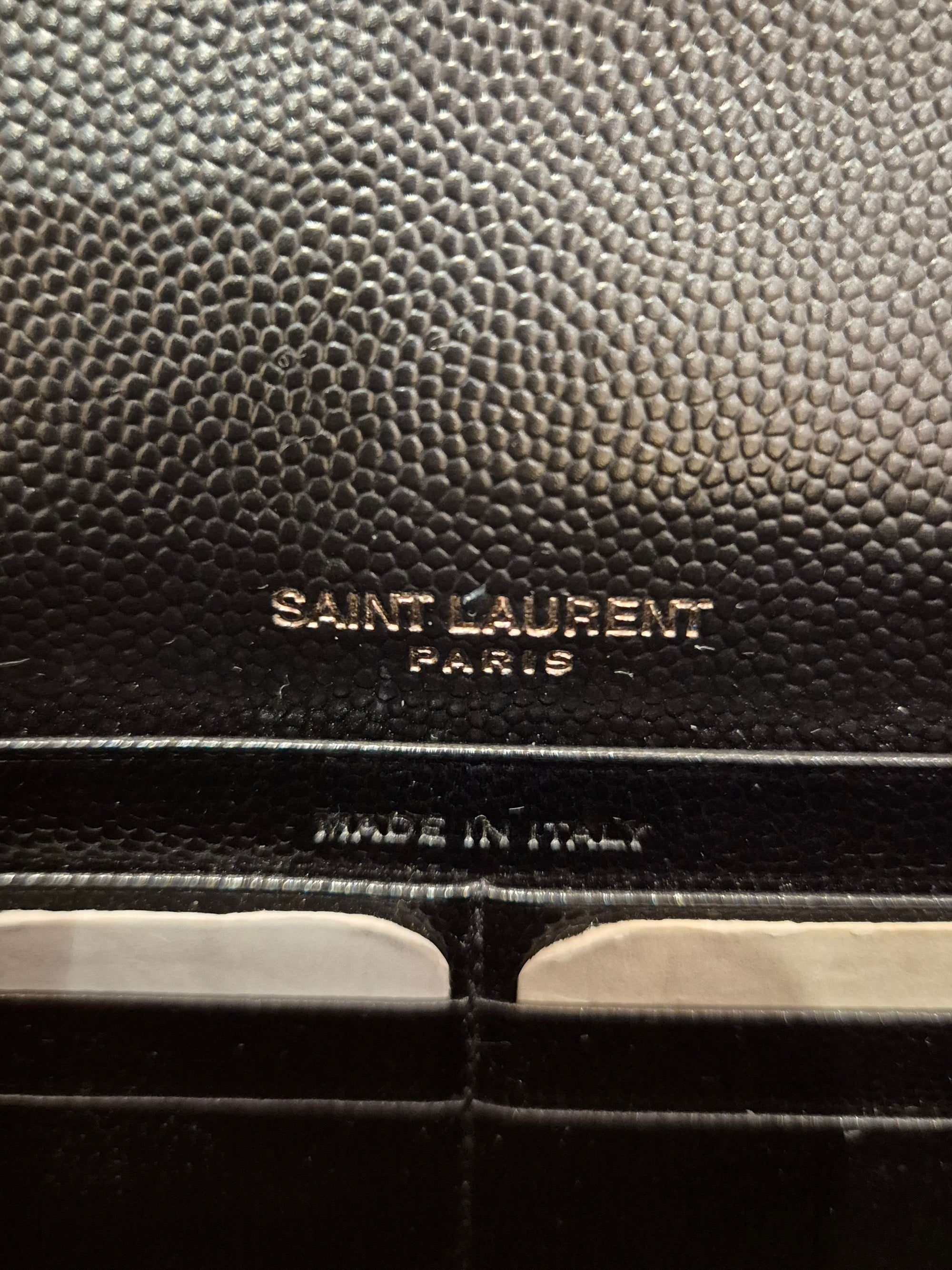 Saint Laurent Envelope Wallet On Chain All Black
