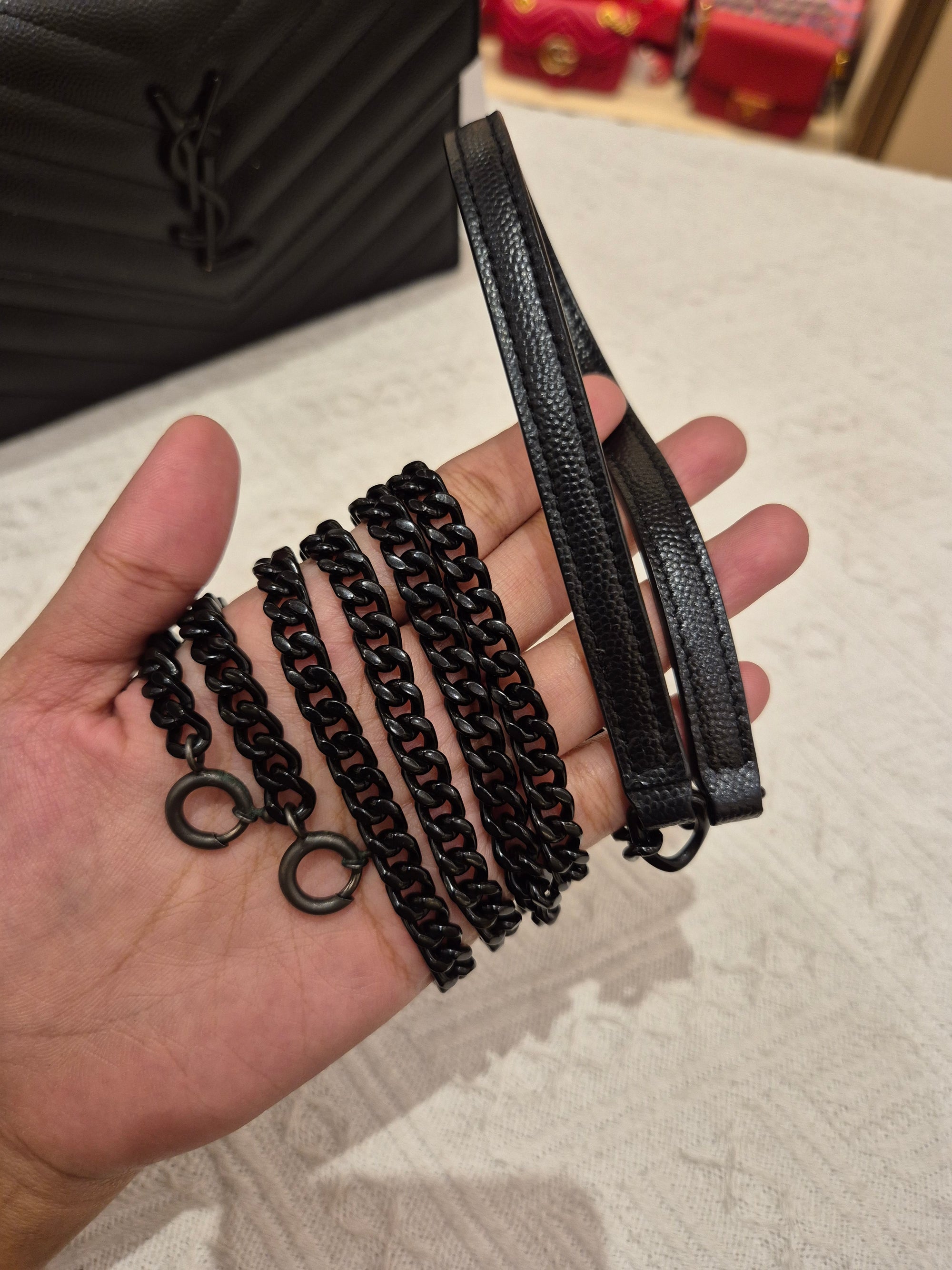 Saint Laurent Envelope Wallet On Chain All Black