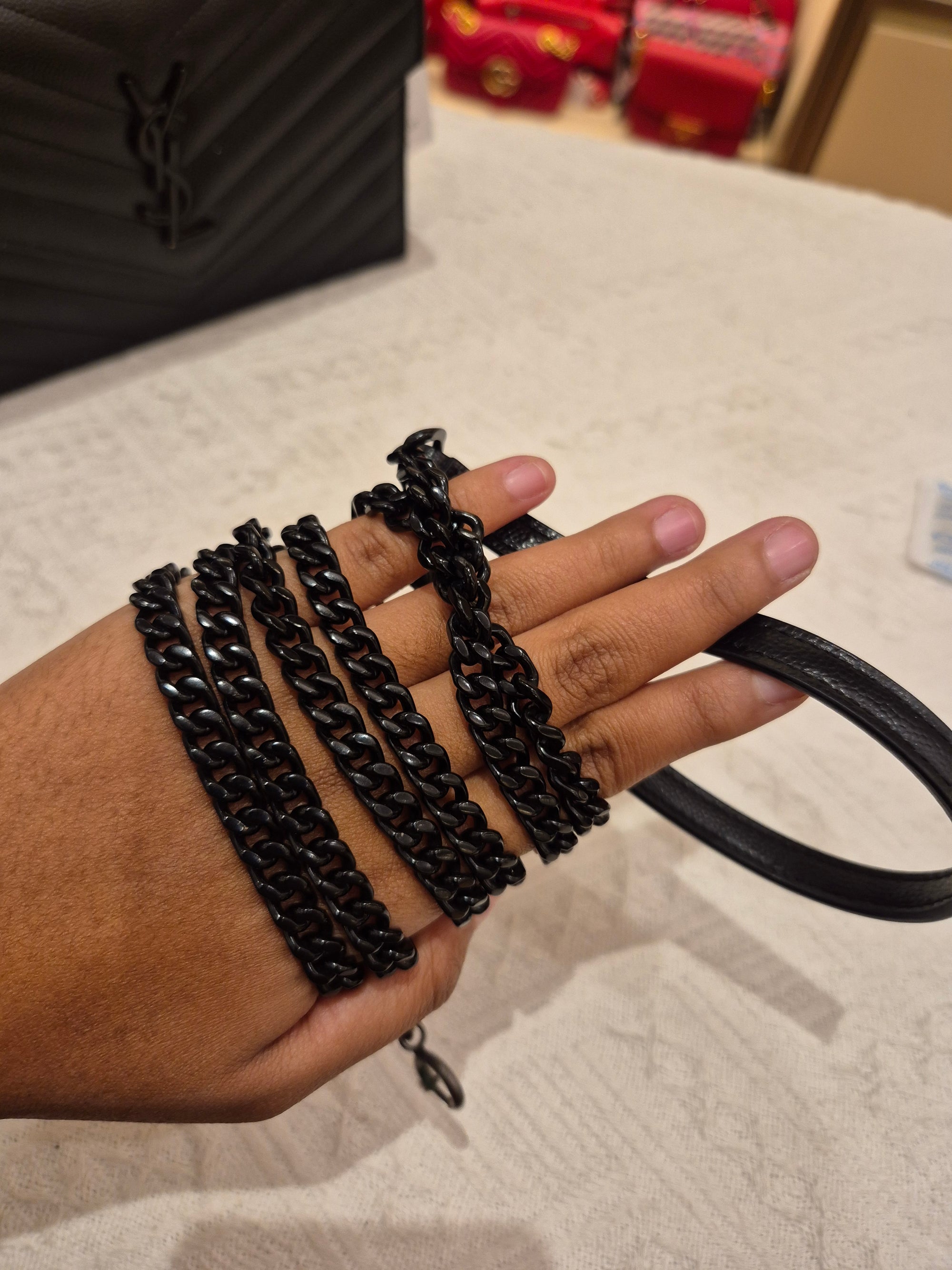 Saint Laurent Envelope Wallet On Chain All Black