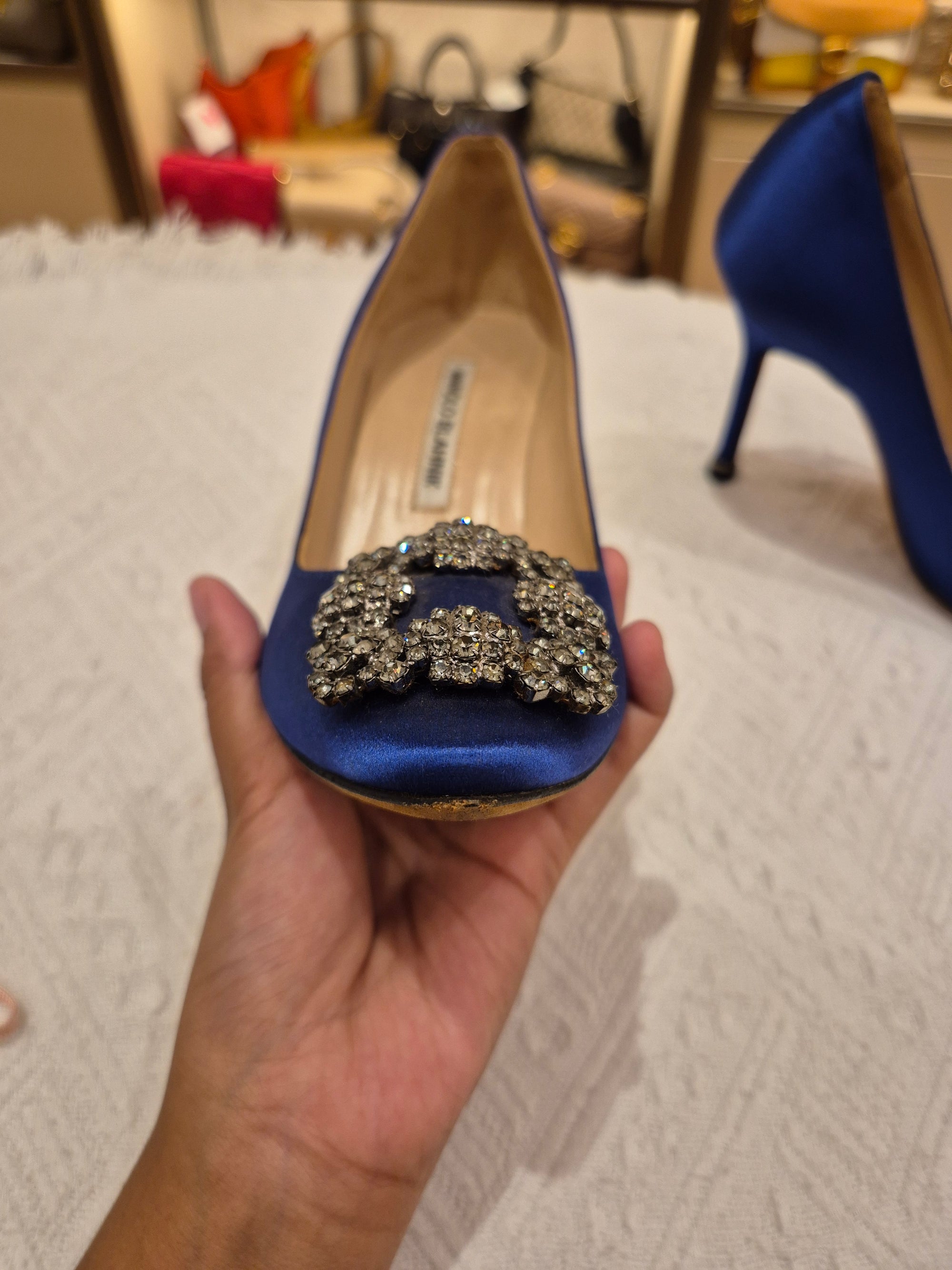 Manolo Blahnik Heels Rhinestone