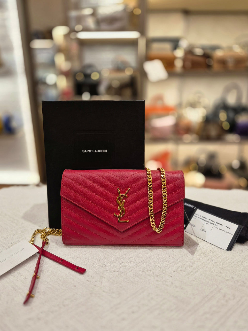Saint Laurent Envelope Wallet On Chain