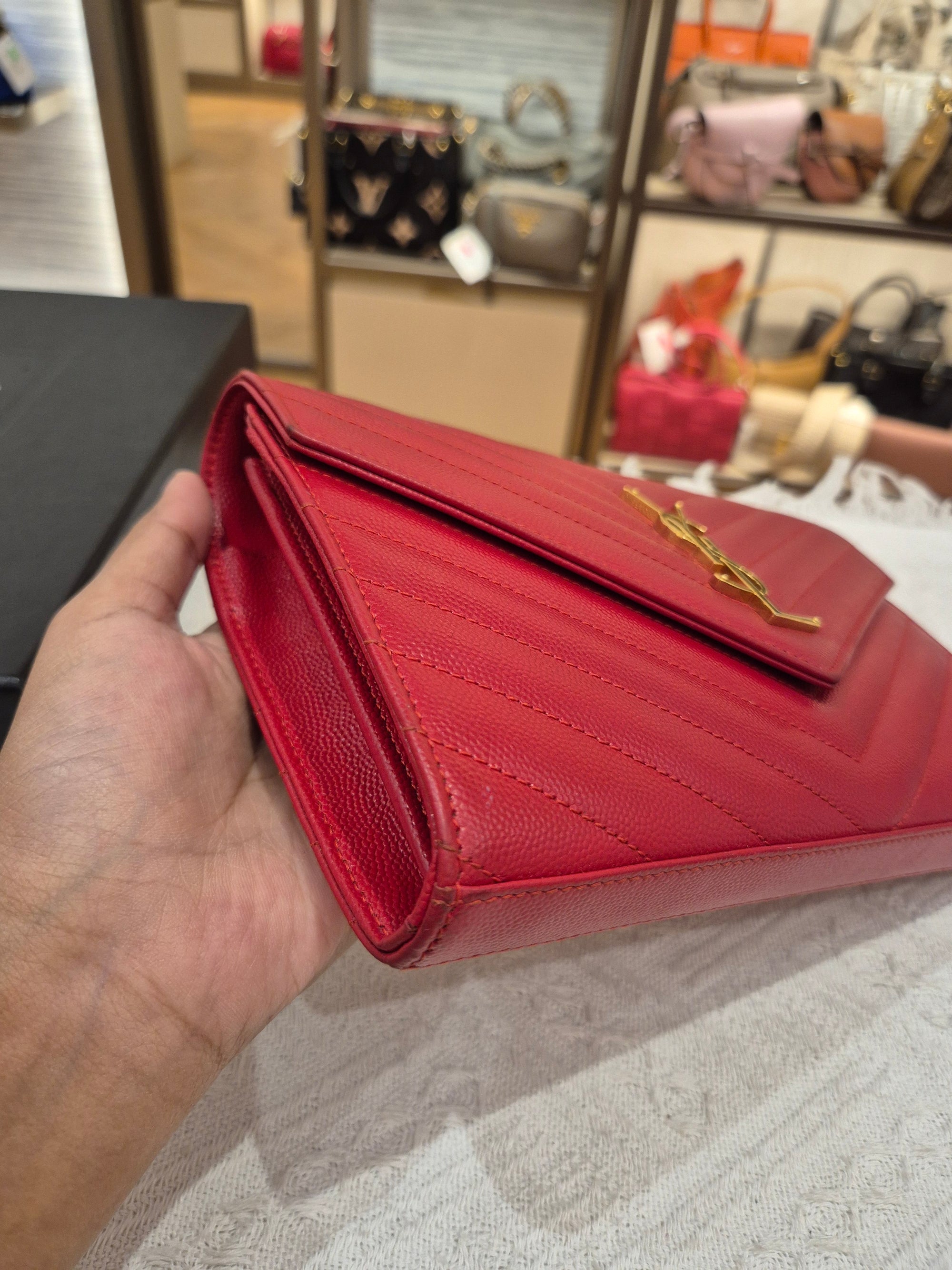 Saint Laurent Envelope Wallet On Chain