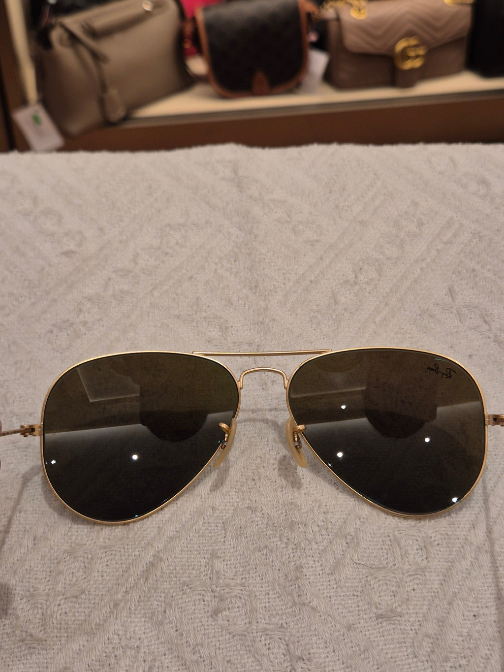 Rayban Sunglasses Aviator Gold Blue