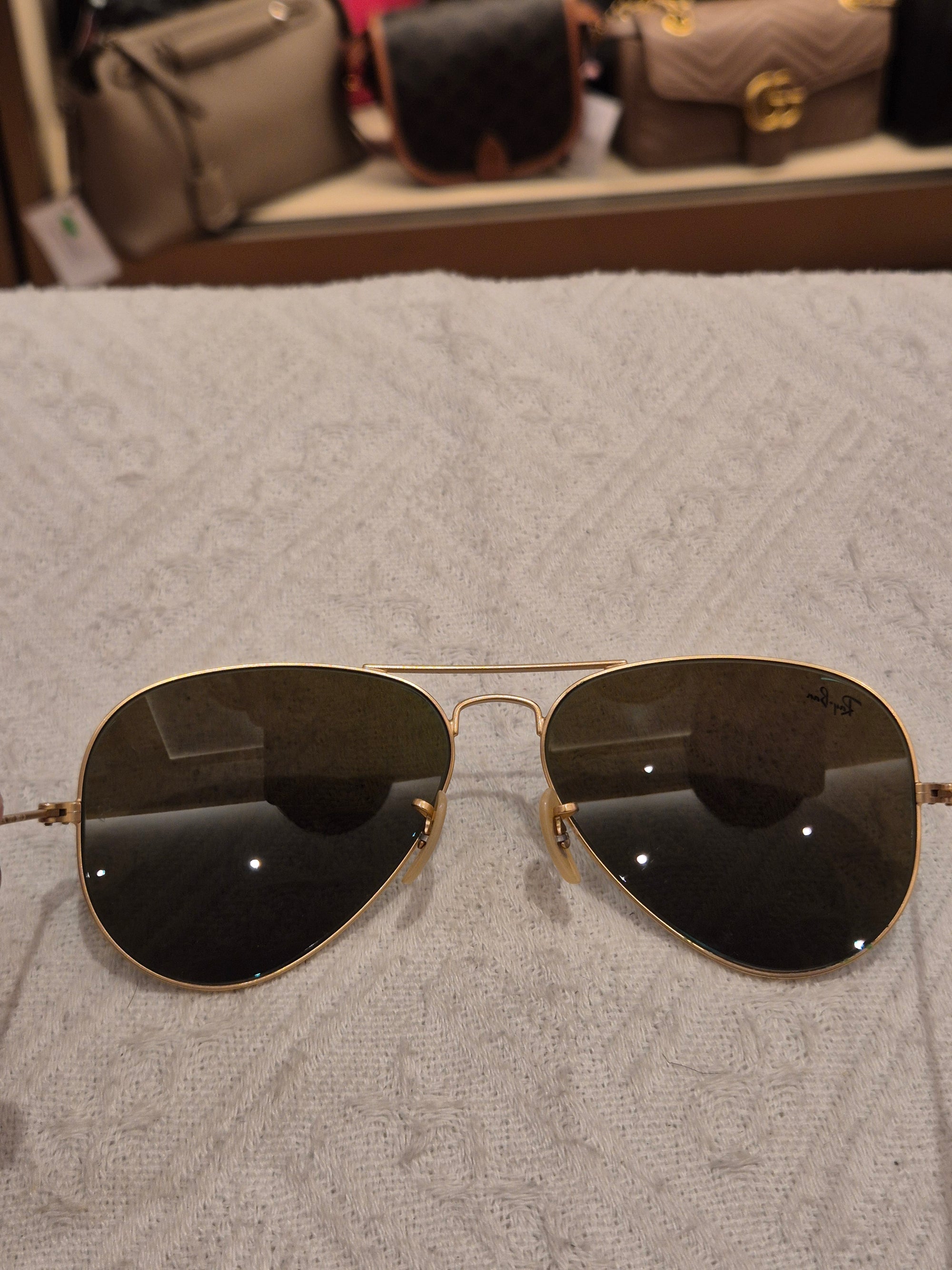 Rayban Sunglasses Aviator Gold Blue