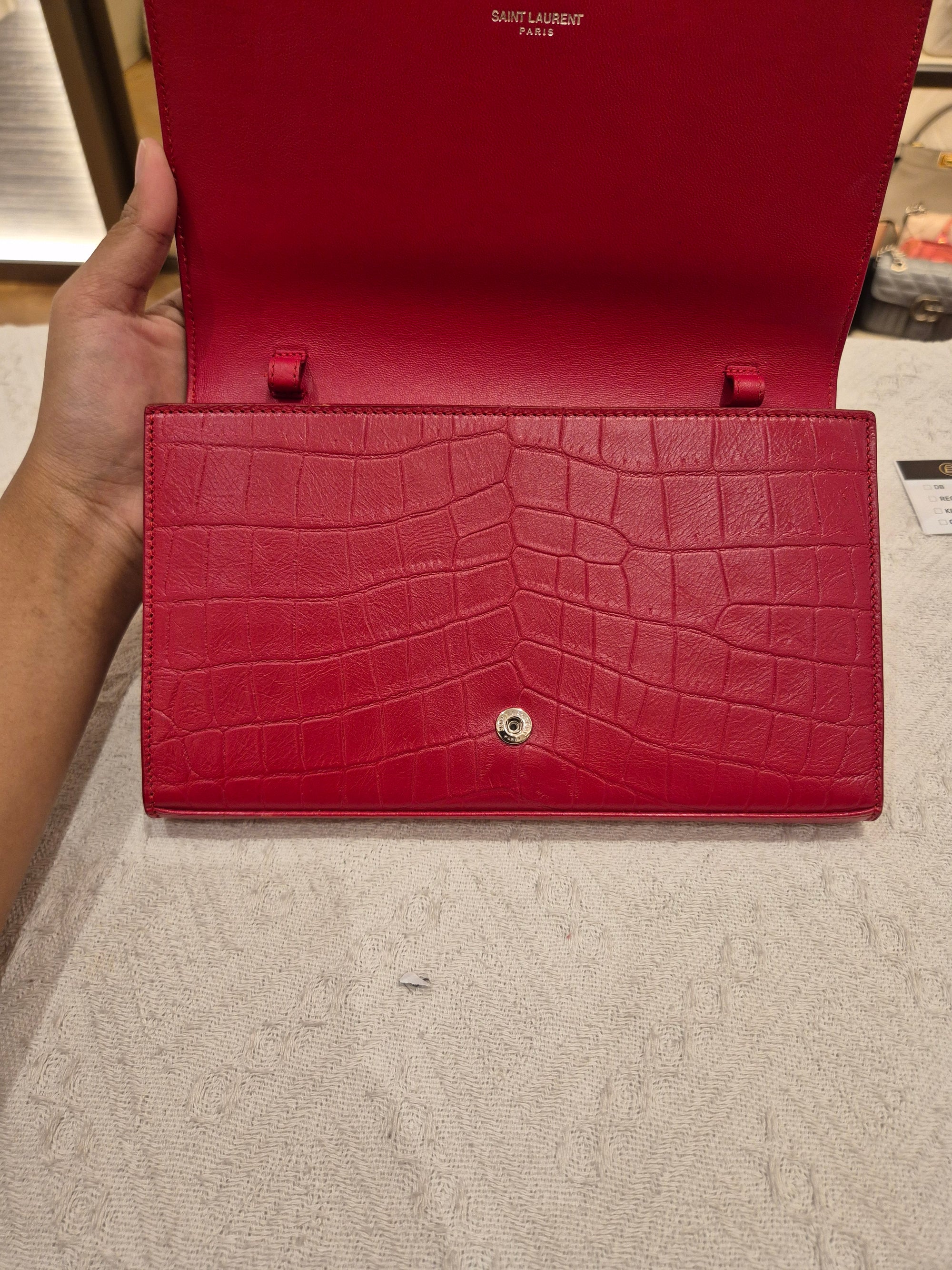 Saint Laurent Wallet On Chain Croco