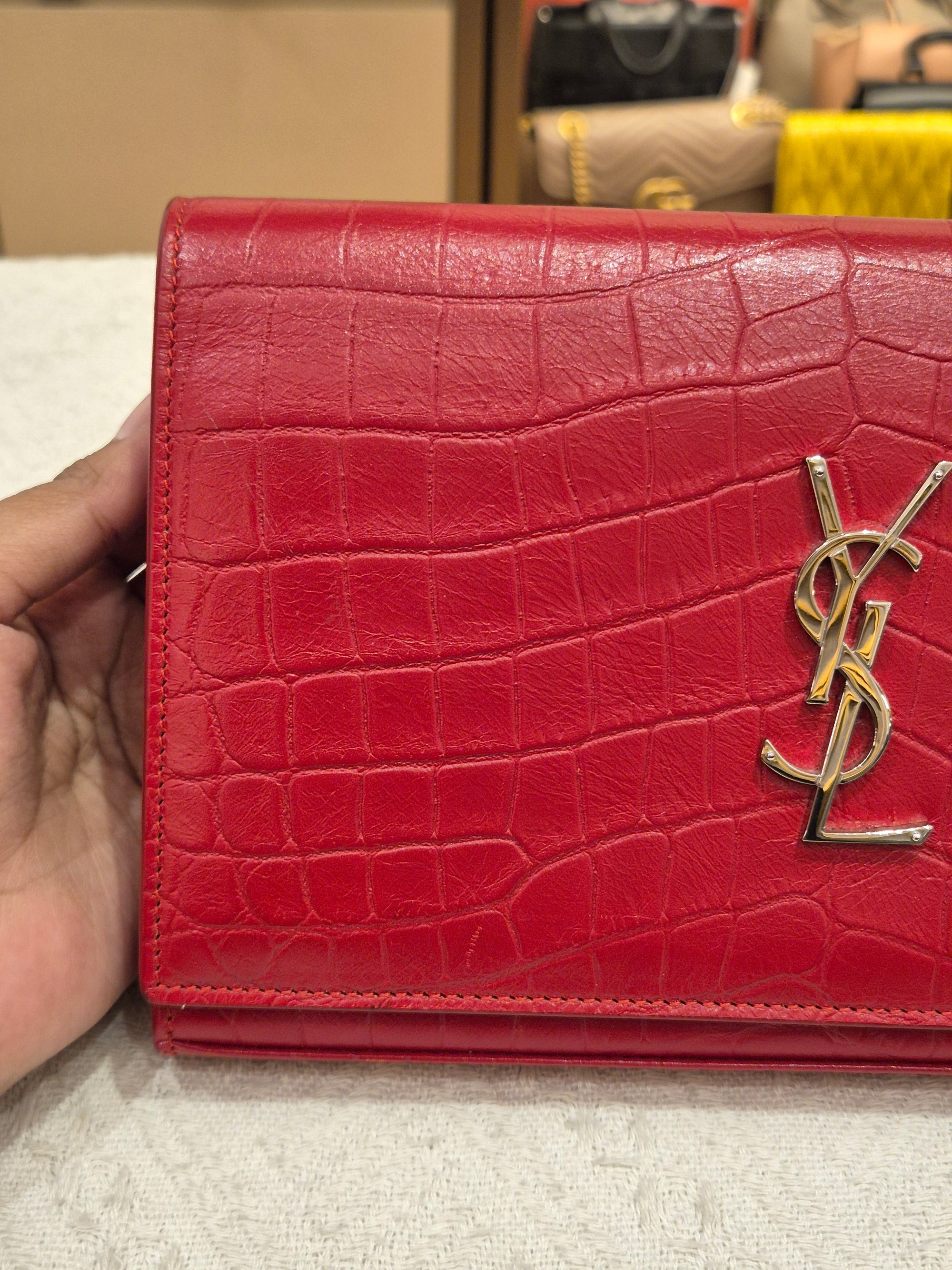 Saint Laurent Wallet On Chain Croco
