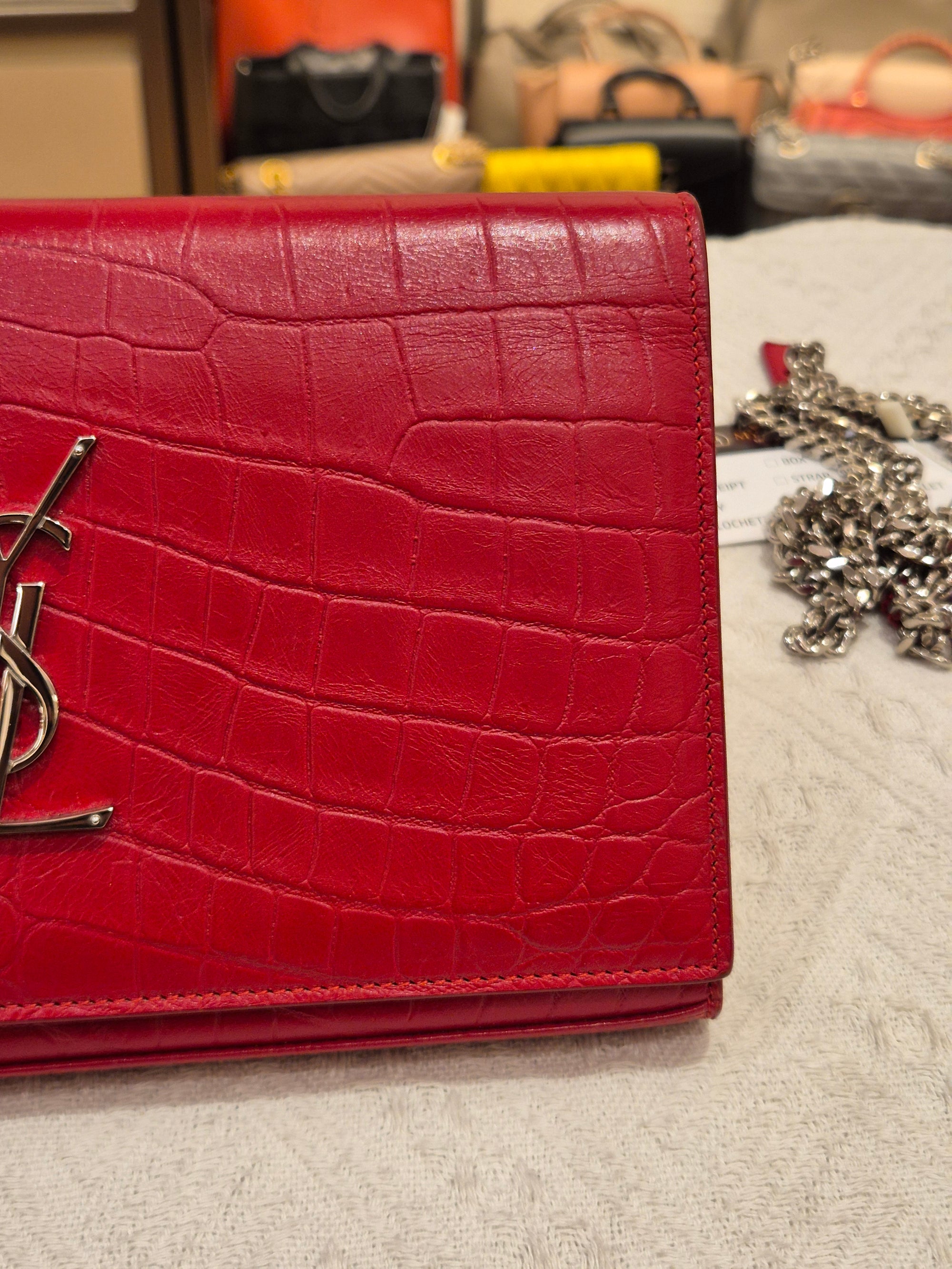 Saint Laurent Wallet On Chain Croco
