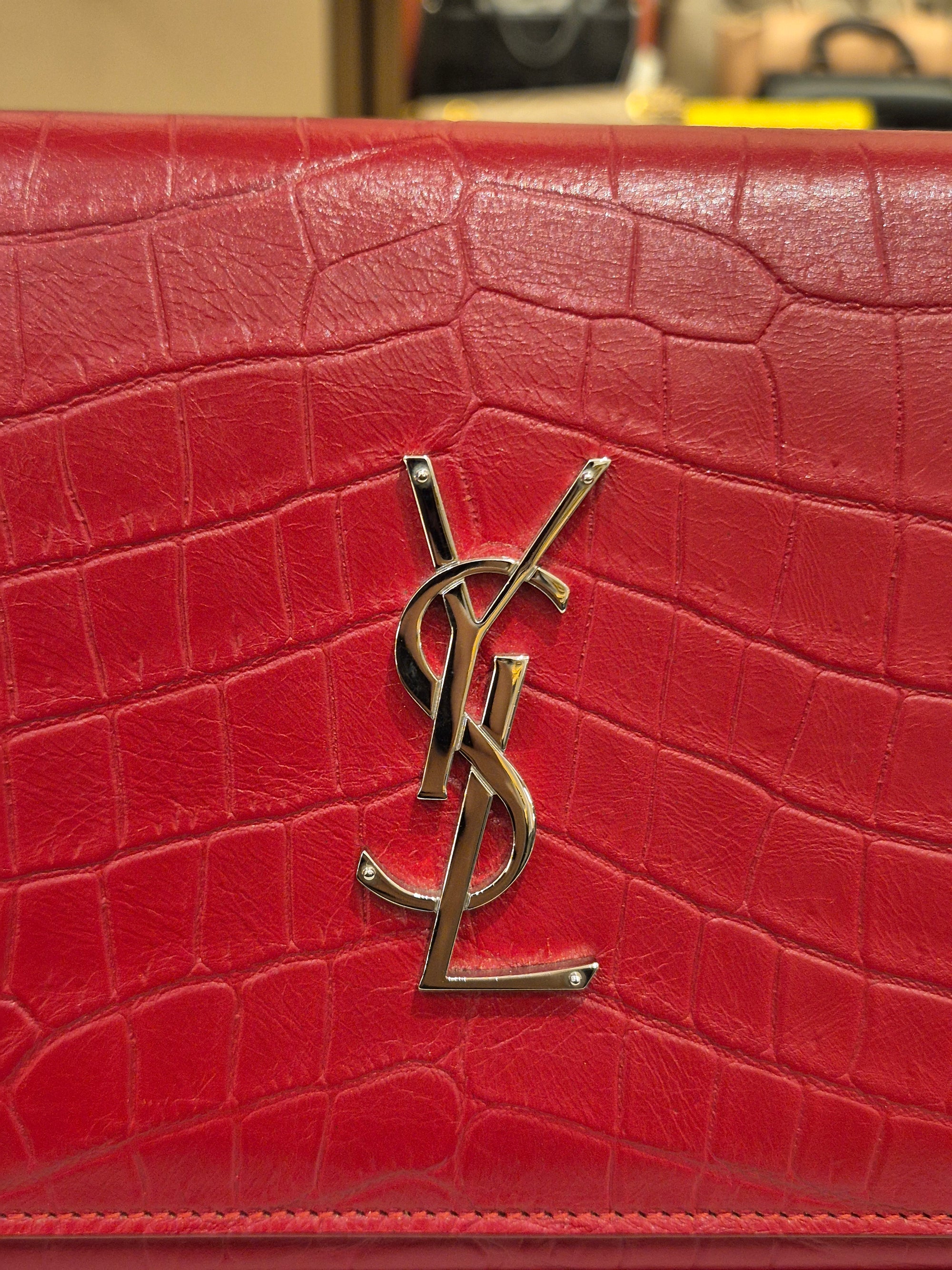 Saint Laurent Wallet On Chain Croco