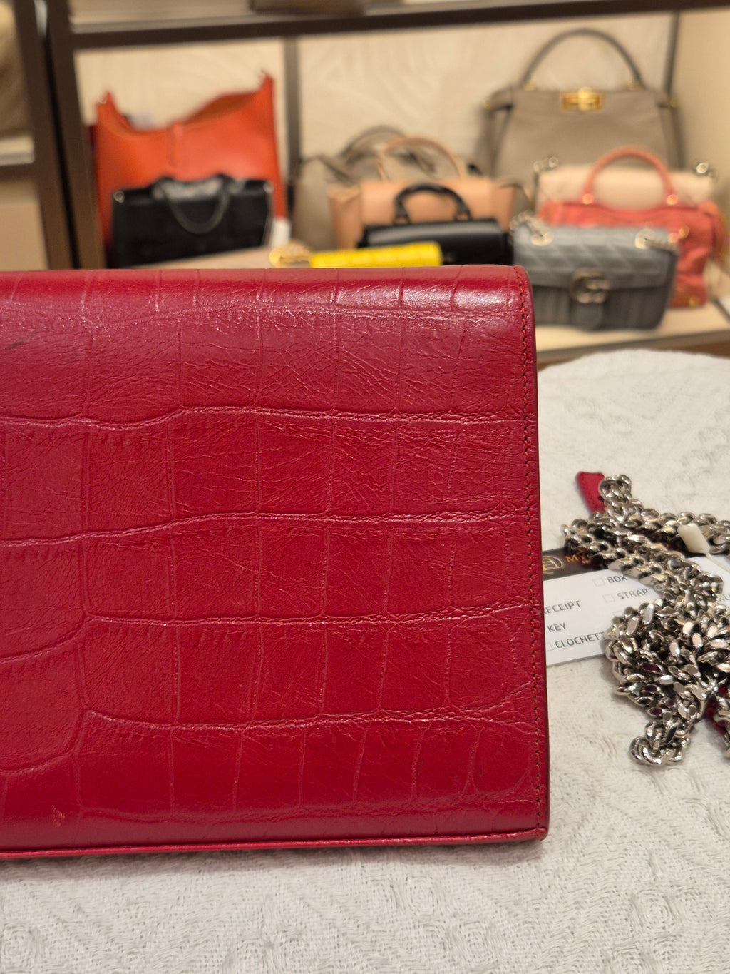 Saint Laurent Wallet On Chain Croco
