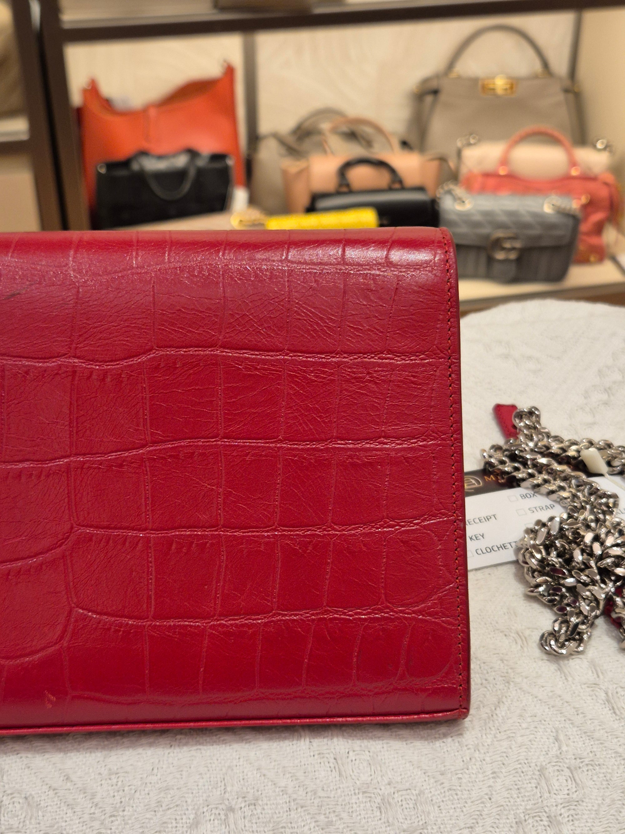 Saint Laurent Wallet On Chain Croco