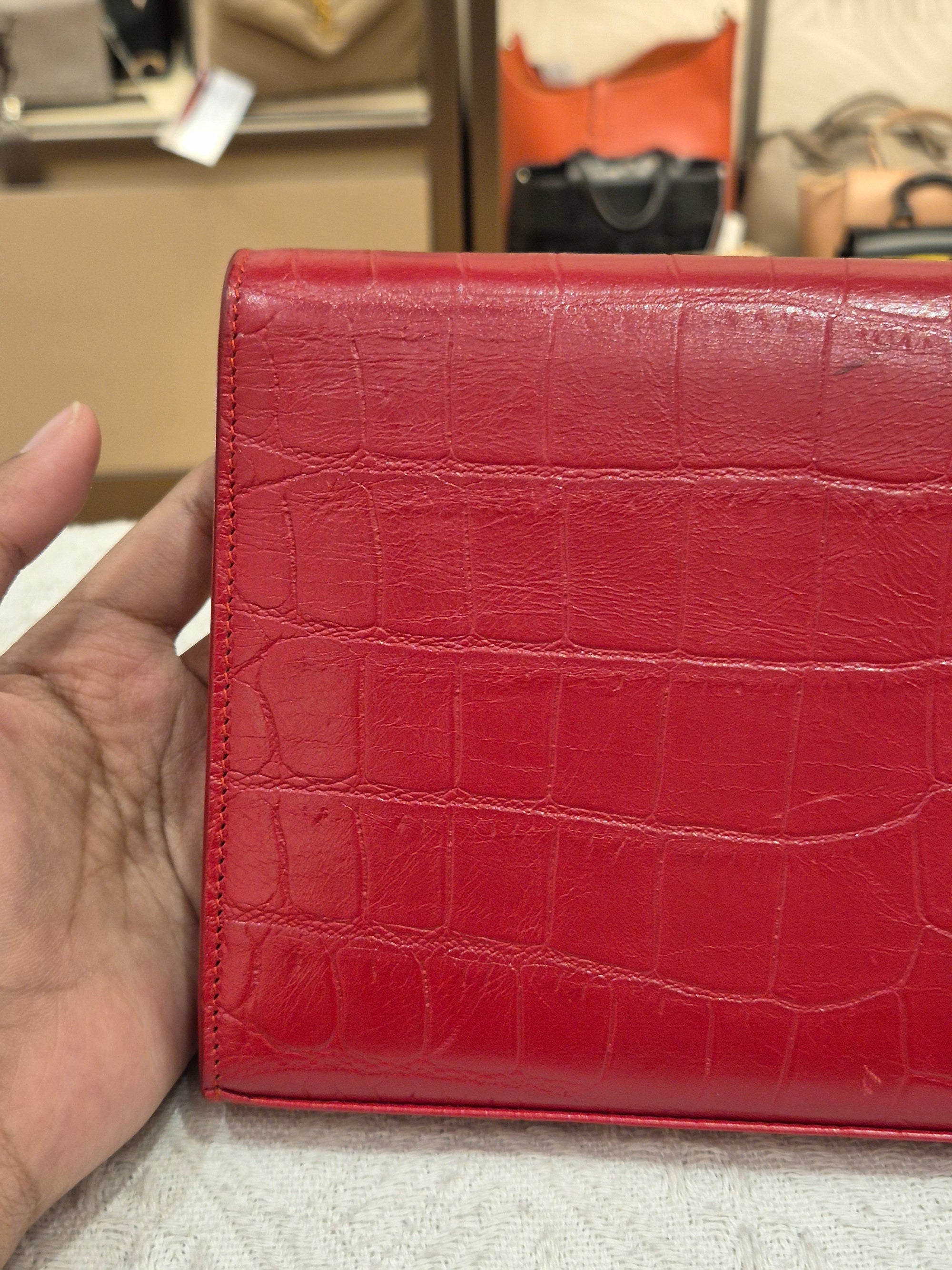 Saint Laurent Wallet On Chain Croco