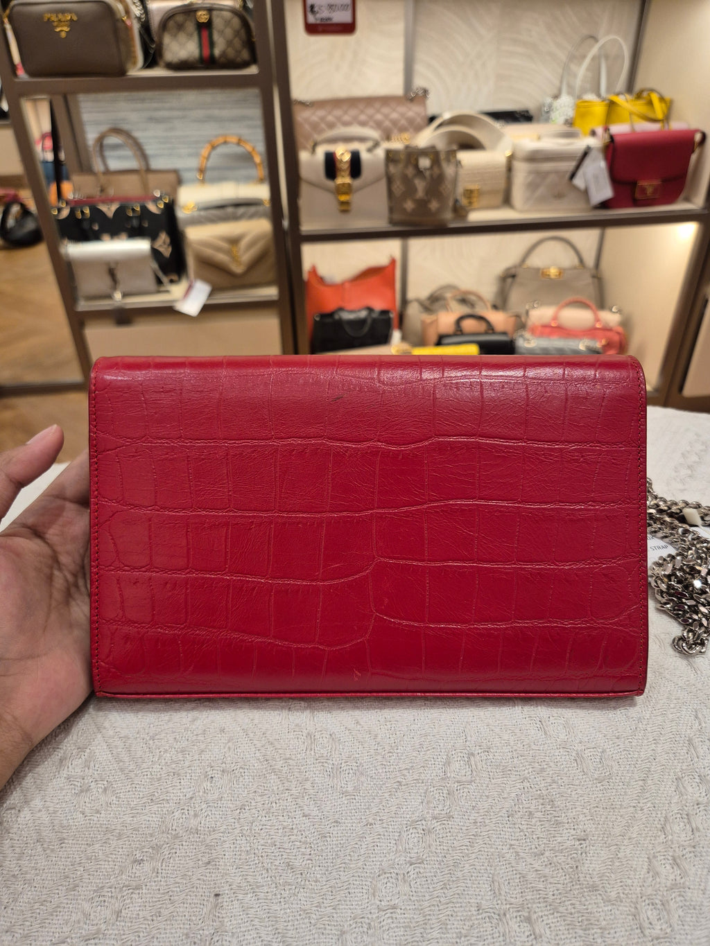 Saint Laurent Wallet On Chain Croco