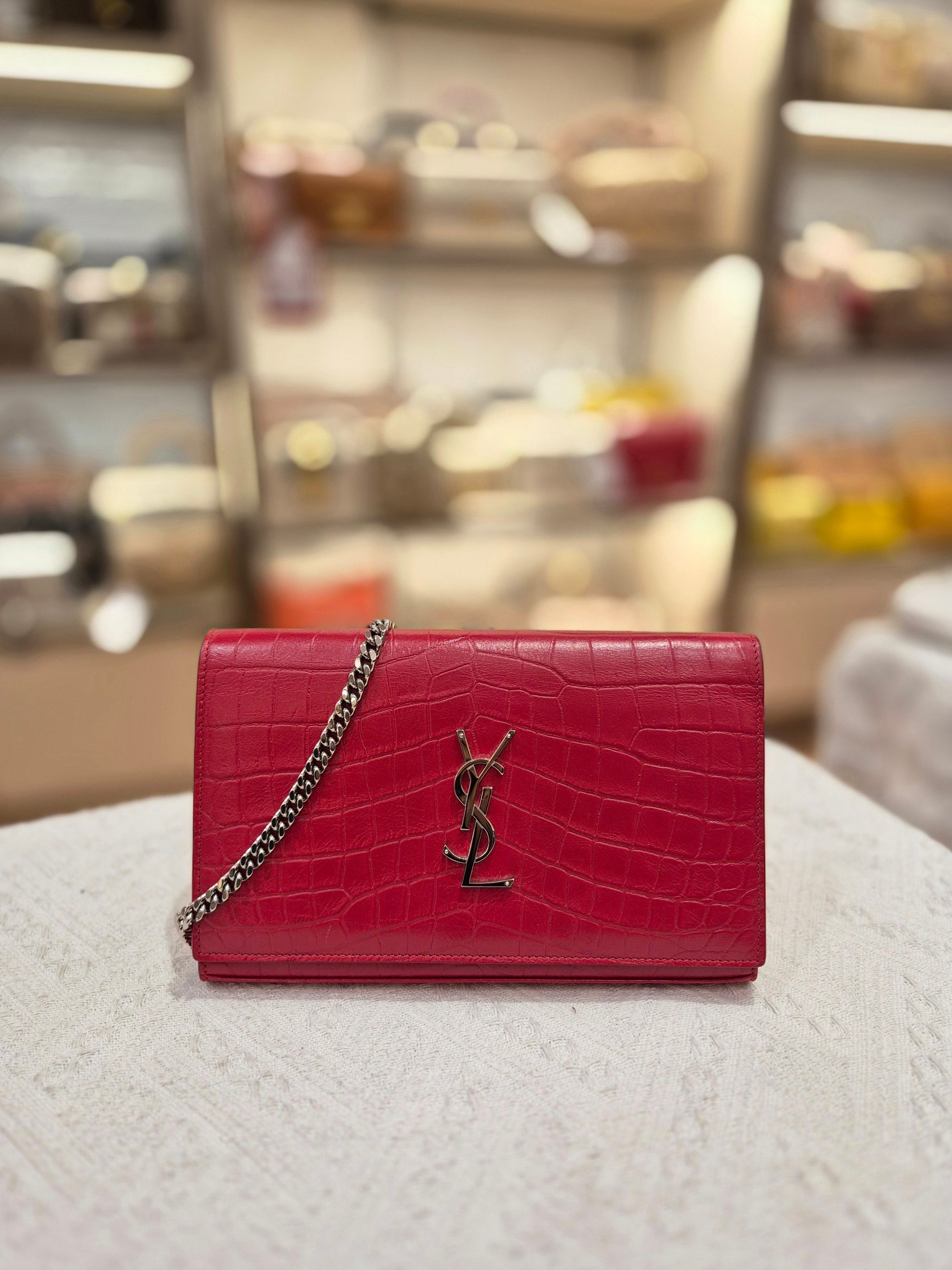 Saint Laurent Wallet On Chain Croco