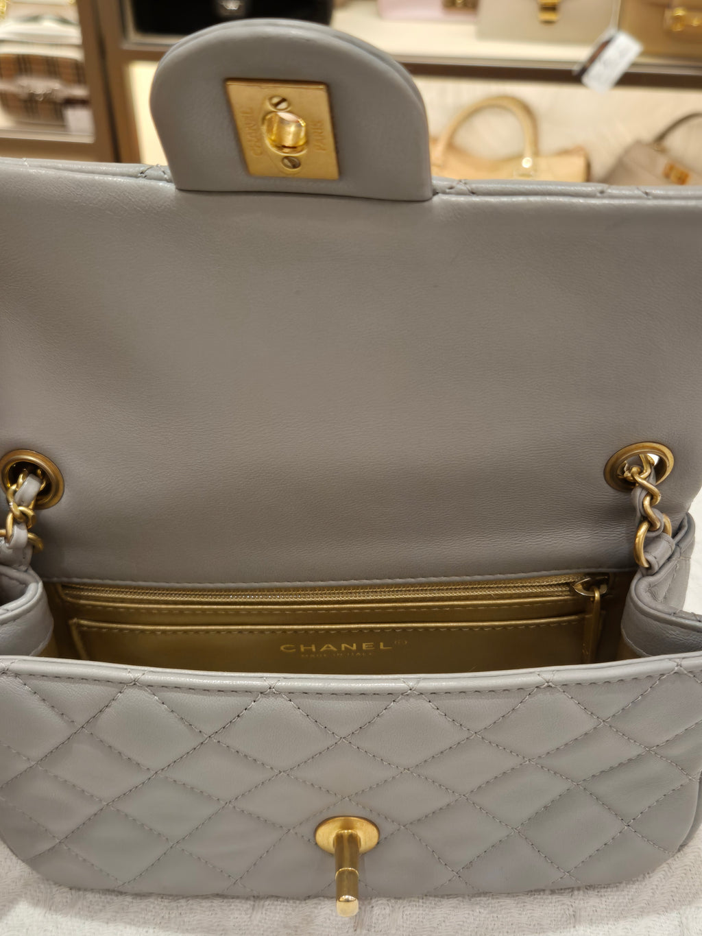 Chanel Rectangle Flap Grey