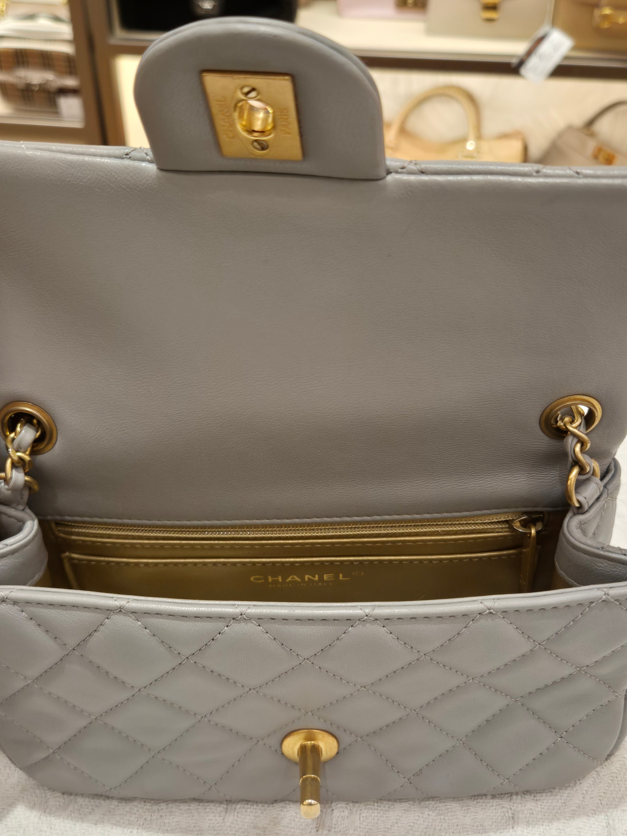 Chanel Rectangle Flap Grey
