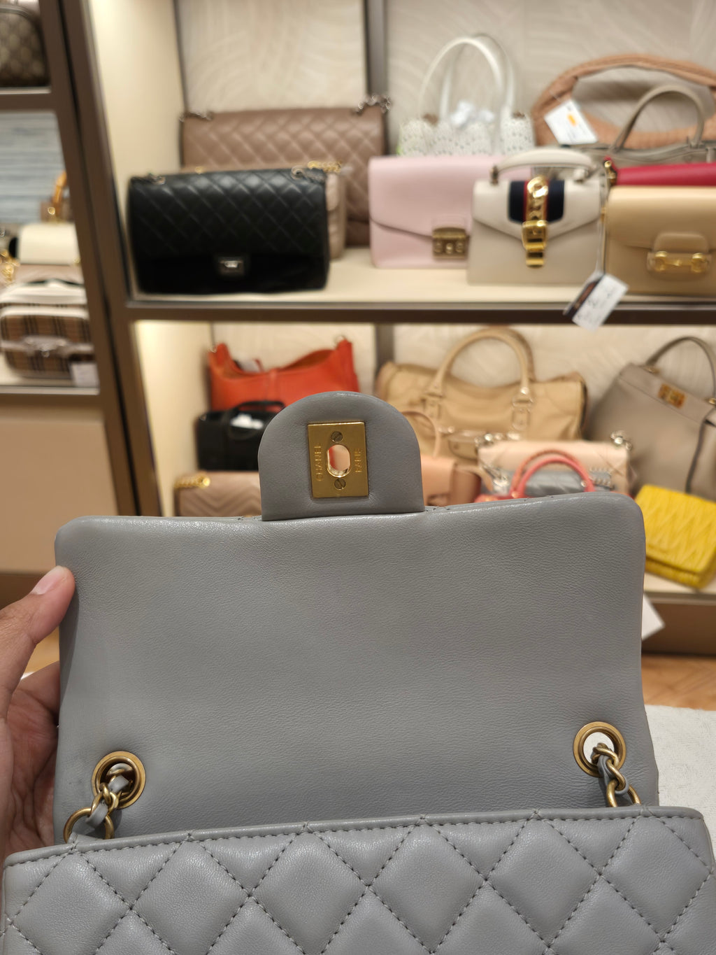 Chanel Rectangle Flap Grey