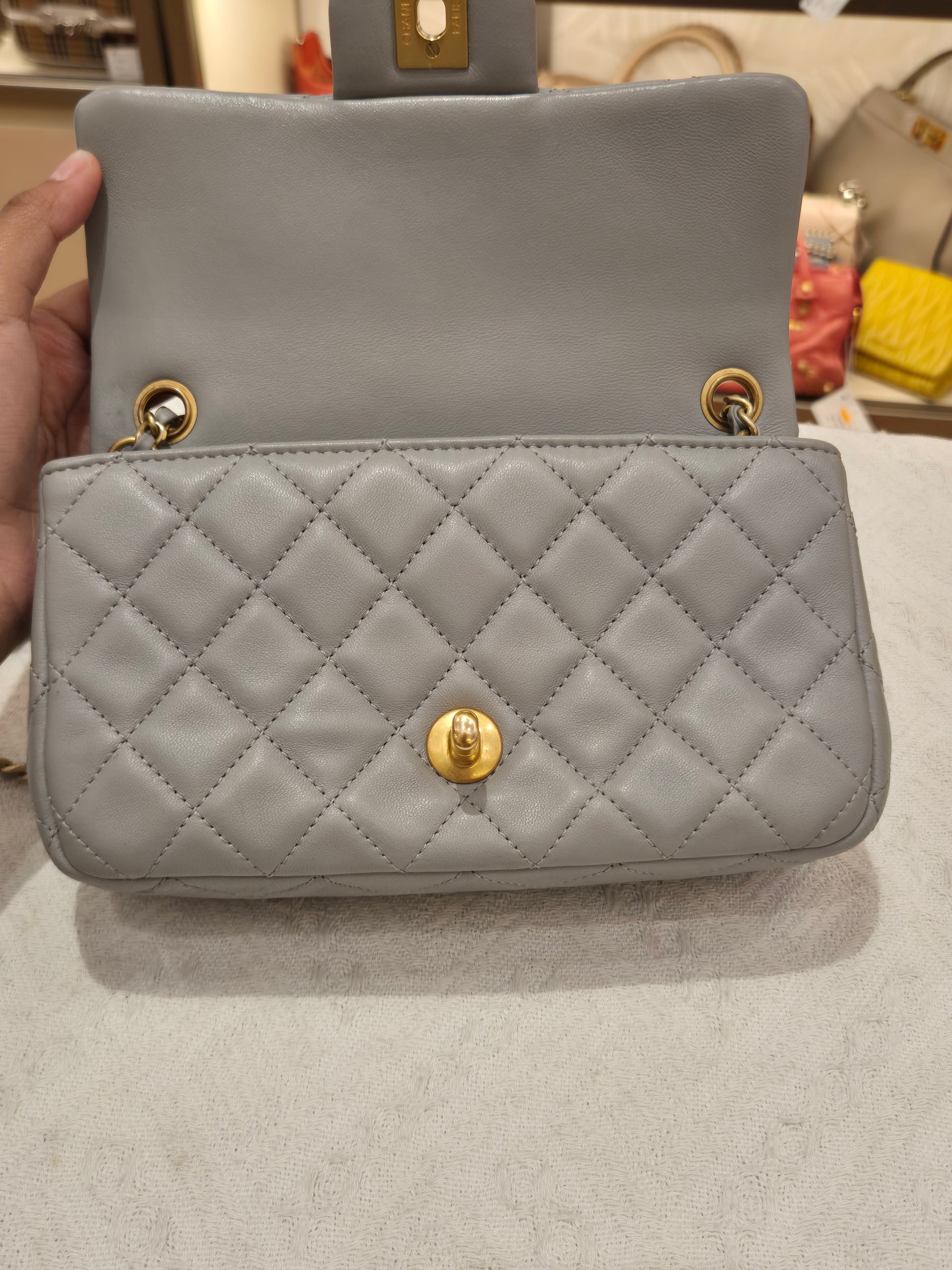 Chanel Rectangle Flap Grey