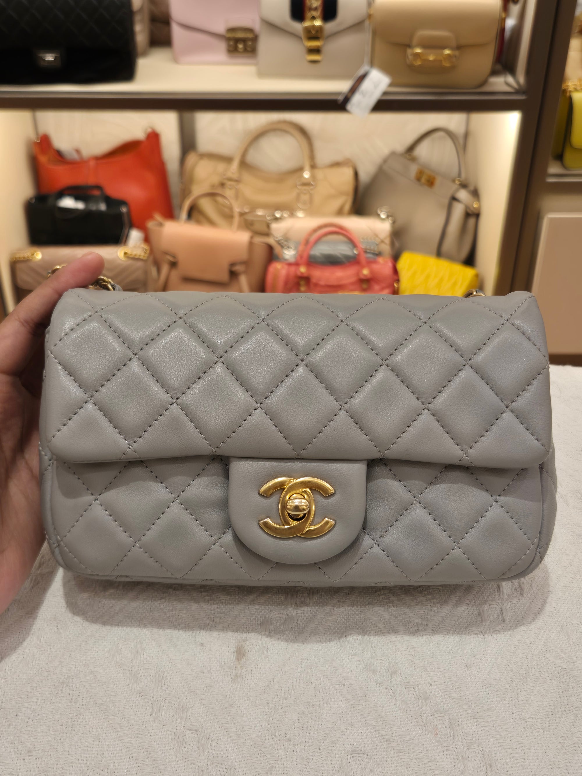 Chanel Rectangle Flap Grey